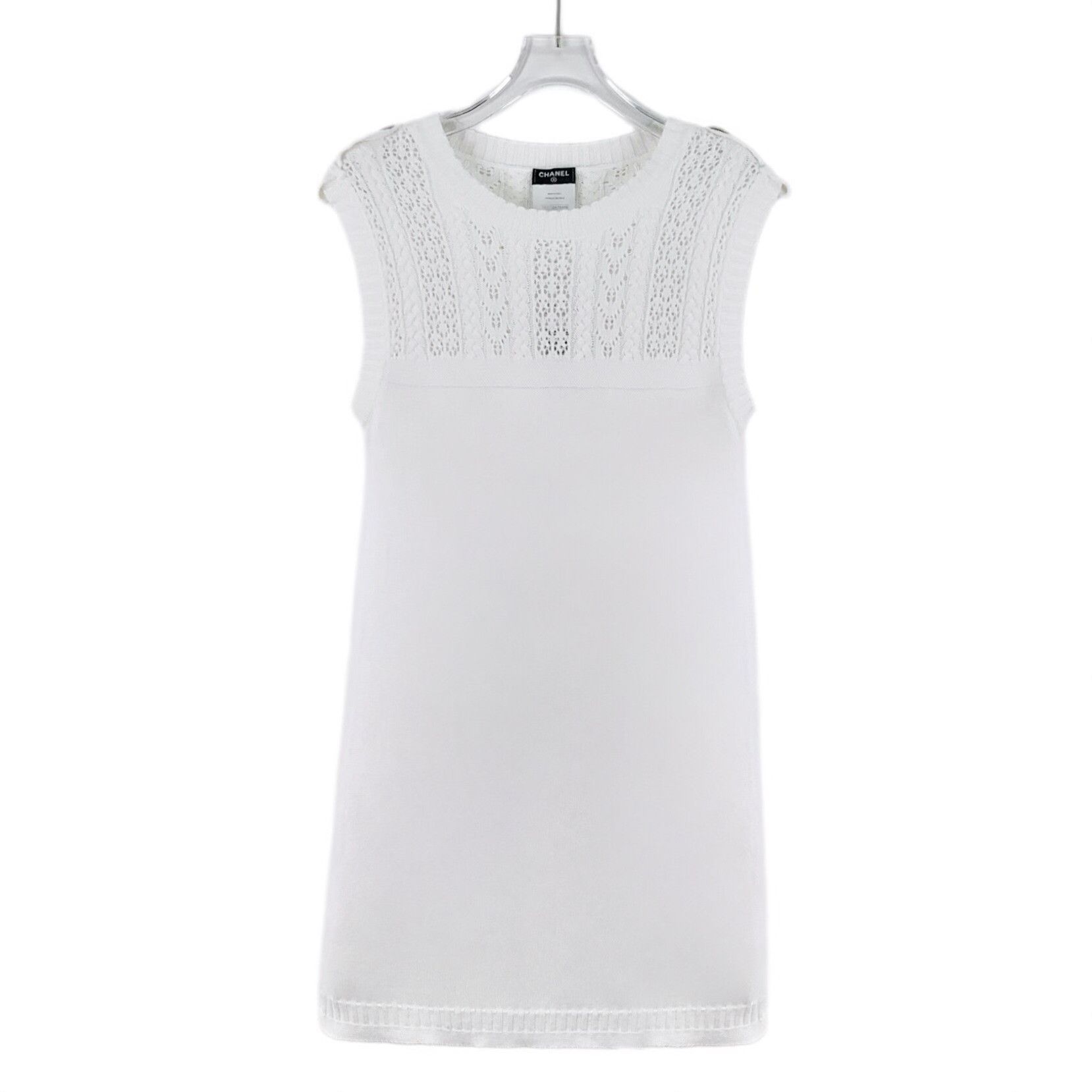 Chanel Chanel Cotton White Dress M Women Size M / US 6-8 / IT 42-44 - 1 Thumbnail