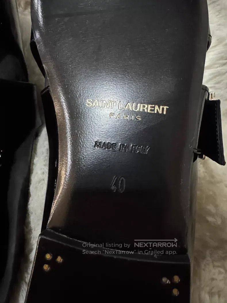 Saint Laurent Paris Saint Laurent Paris Crystal Buckle Loafers Leather Shoes Size US 7 / EU 40 - 5 Thumbnail