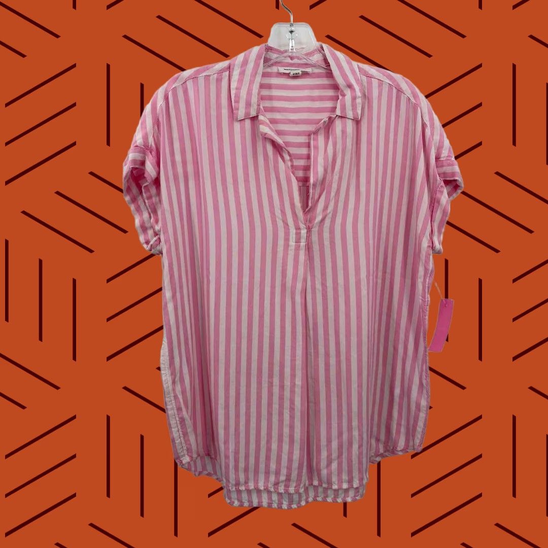Pinko Beachlunchlounge Pink Size Small Stripe Blouse Pre-Owned Size S / US 4 / IT 40 - 1 Thumbnail