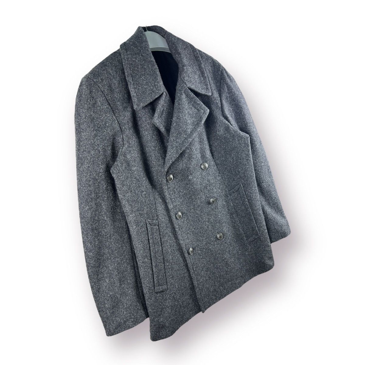 agnes b. 🔥 Agnes B PeaCoat military style wool heavy Jacket - 46 Size US S / EU 44-46 / 1 - 2 Thumbnail