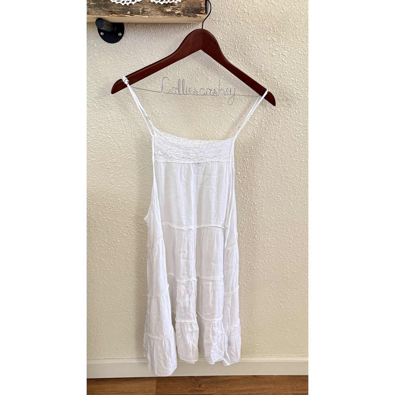 Other Raviva Women’s Size Large White Maxi Rayon Tiered Dress Boho Size L / US 10 / IT 46 - 3 Thumbnail