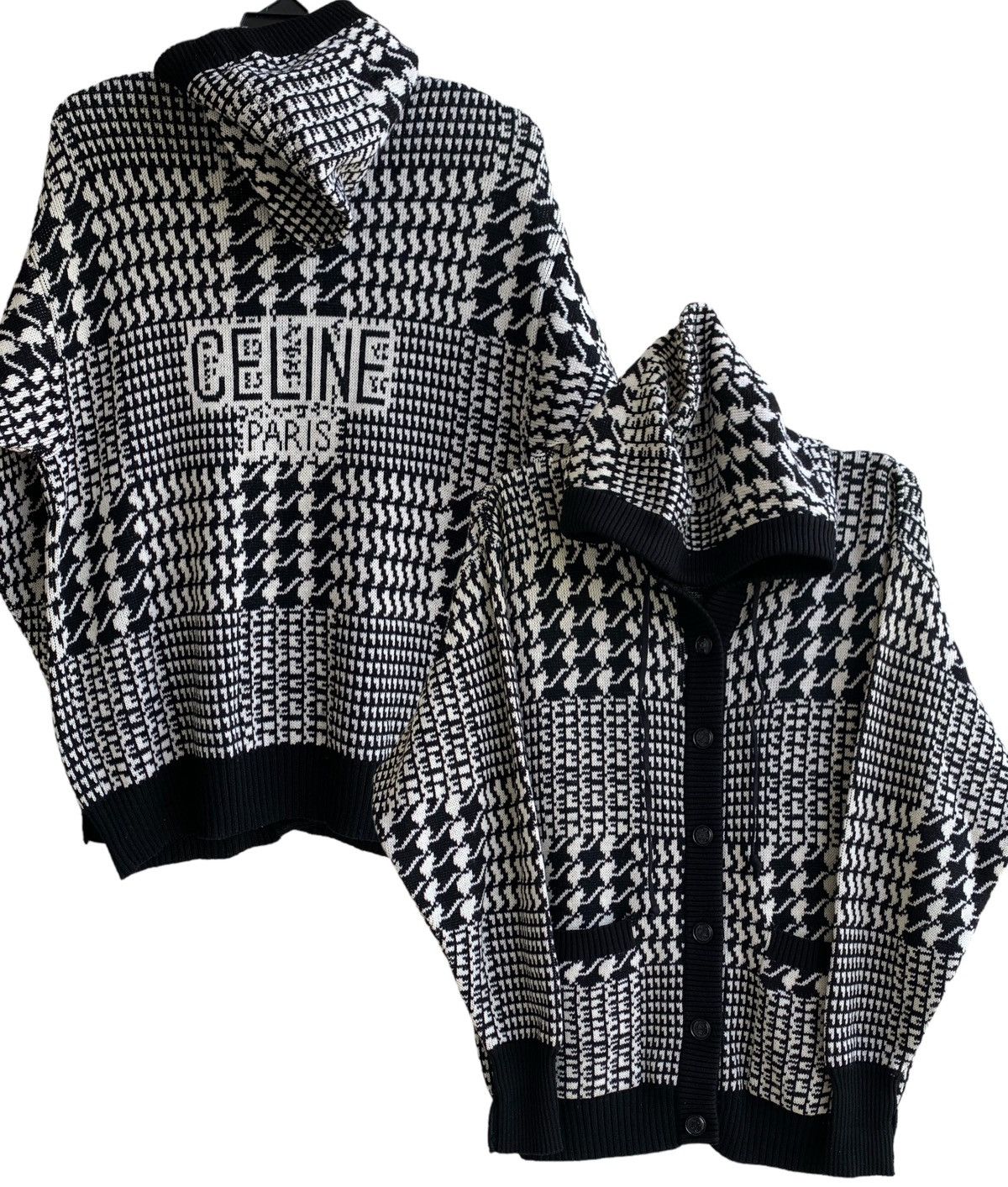 Celine Celine Paris Logo Knitted Hoodie Size S / US 4 / IT 40 - 1 Thumbnail
