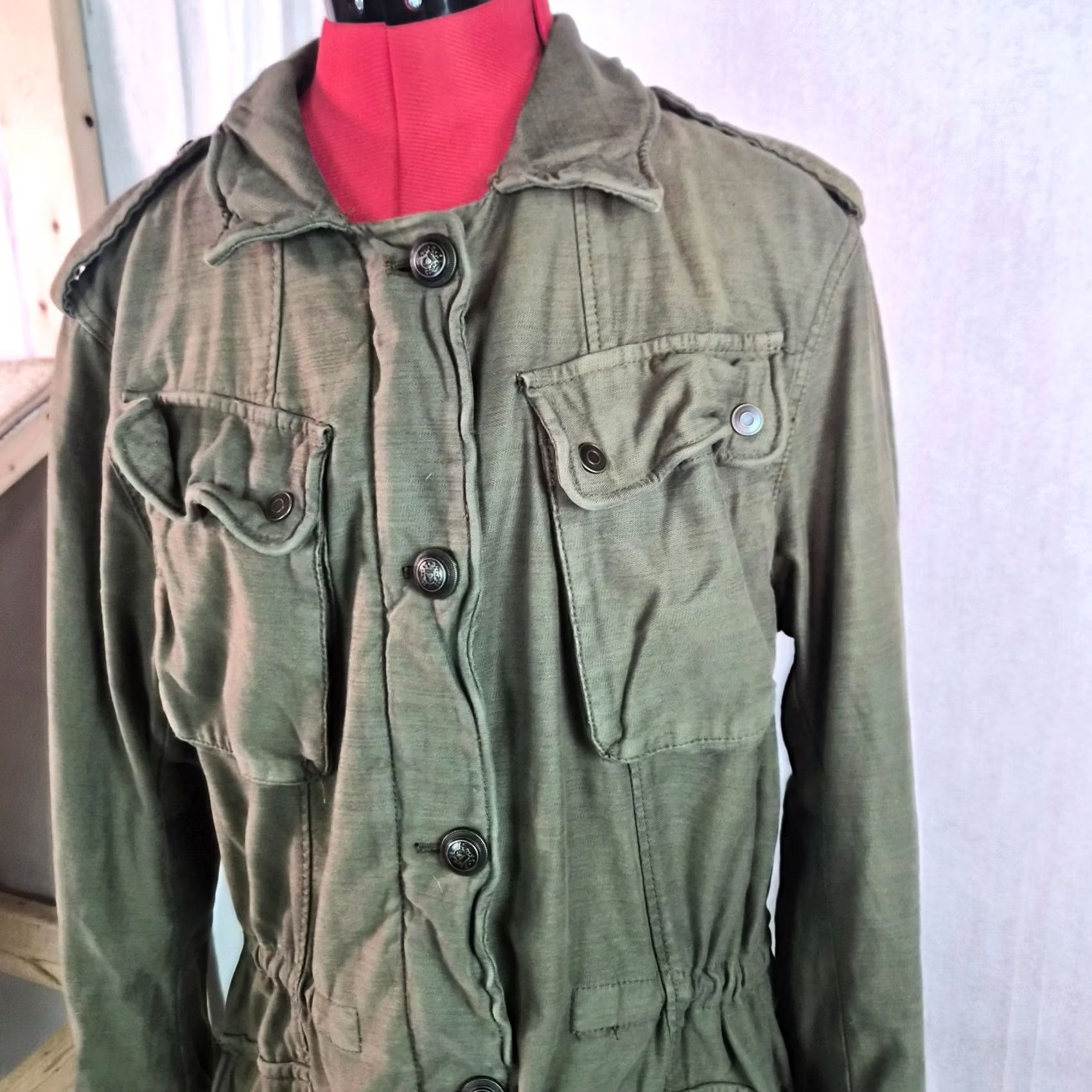 Free People Free People Military Cargo Green Parka Grunge Coat Jacket Womens Medium Size M / US 6-8 / IT 42-44 - 2 Thumbnail