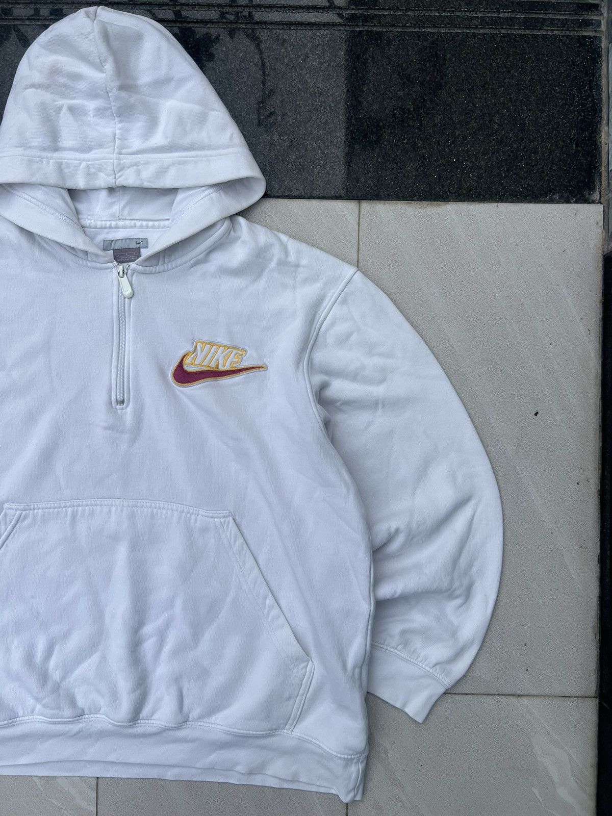 Nike × Vintage 90s Nike Retro Logo Vintage Y2K Oversized 1/4 Zip Hoodie Size US L / EU 52-54 / 3 - 3 Thumbnail