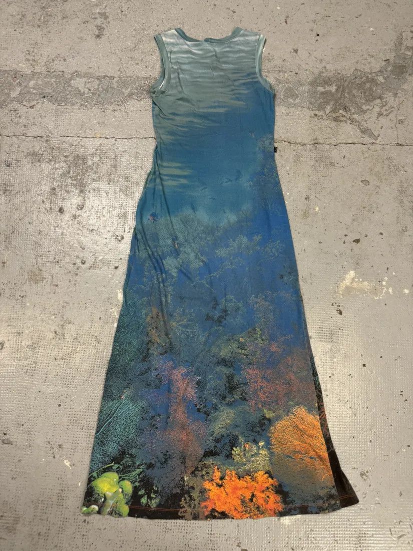 Designer × Roberto Cavalli × Vintage SS1998 Cavalli Blue Coral Ocean Dress Size M / US 6-8 / IT 42-44 - 2 Thumbnail