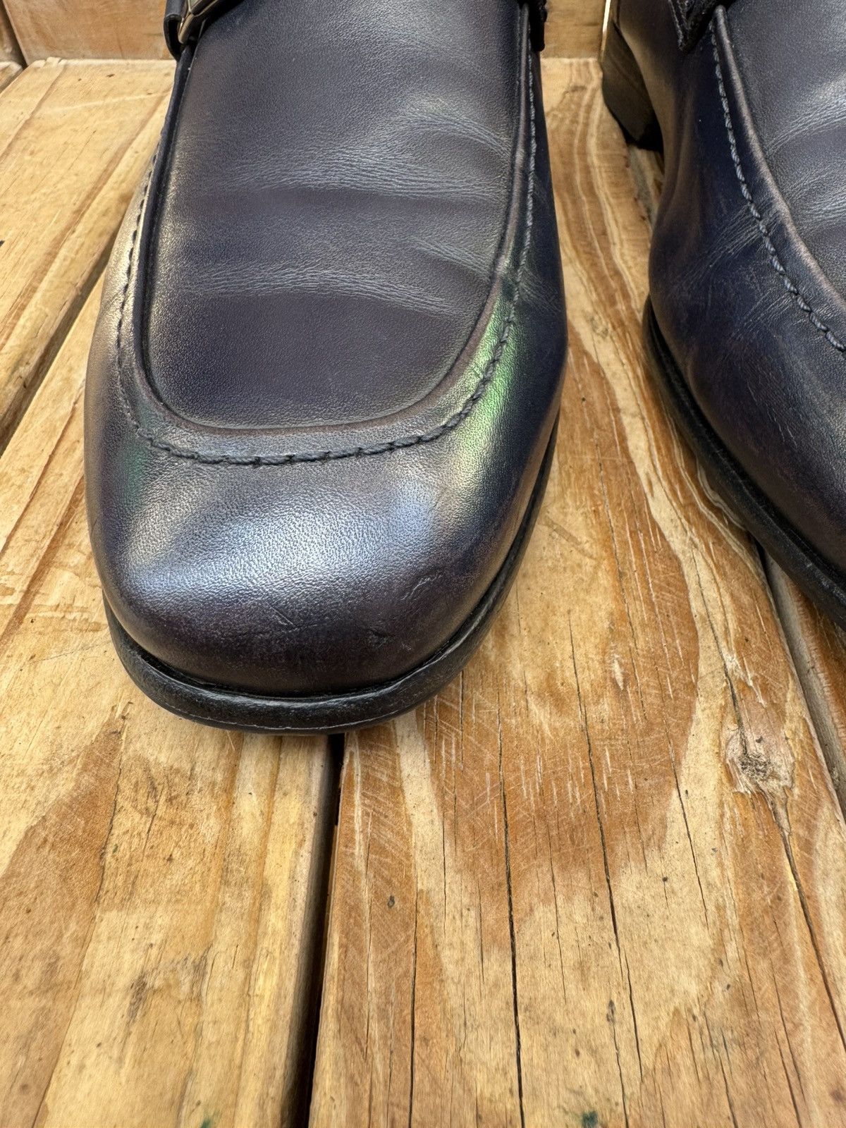 Salvatore Ferragamo Salvatore Ferragamo dark blue Leather shoes Sz USA 7.5 EEE Size US 7.5 / EU 40-41 - 23 Thumbnail