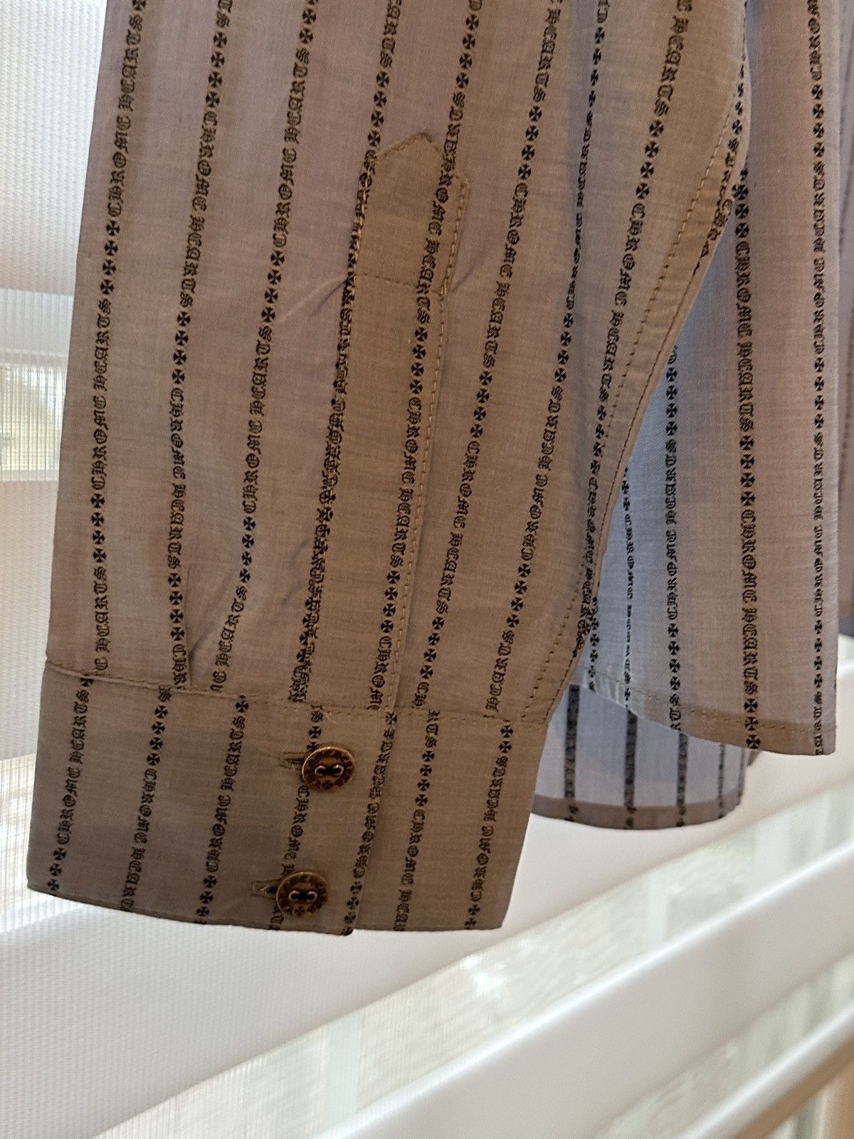 Chrome Hearts Chrome Hearts Pinstripe Botton Shirt Size US XL / EU 56 / 4 - 14 Thumbnail