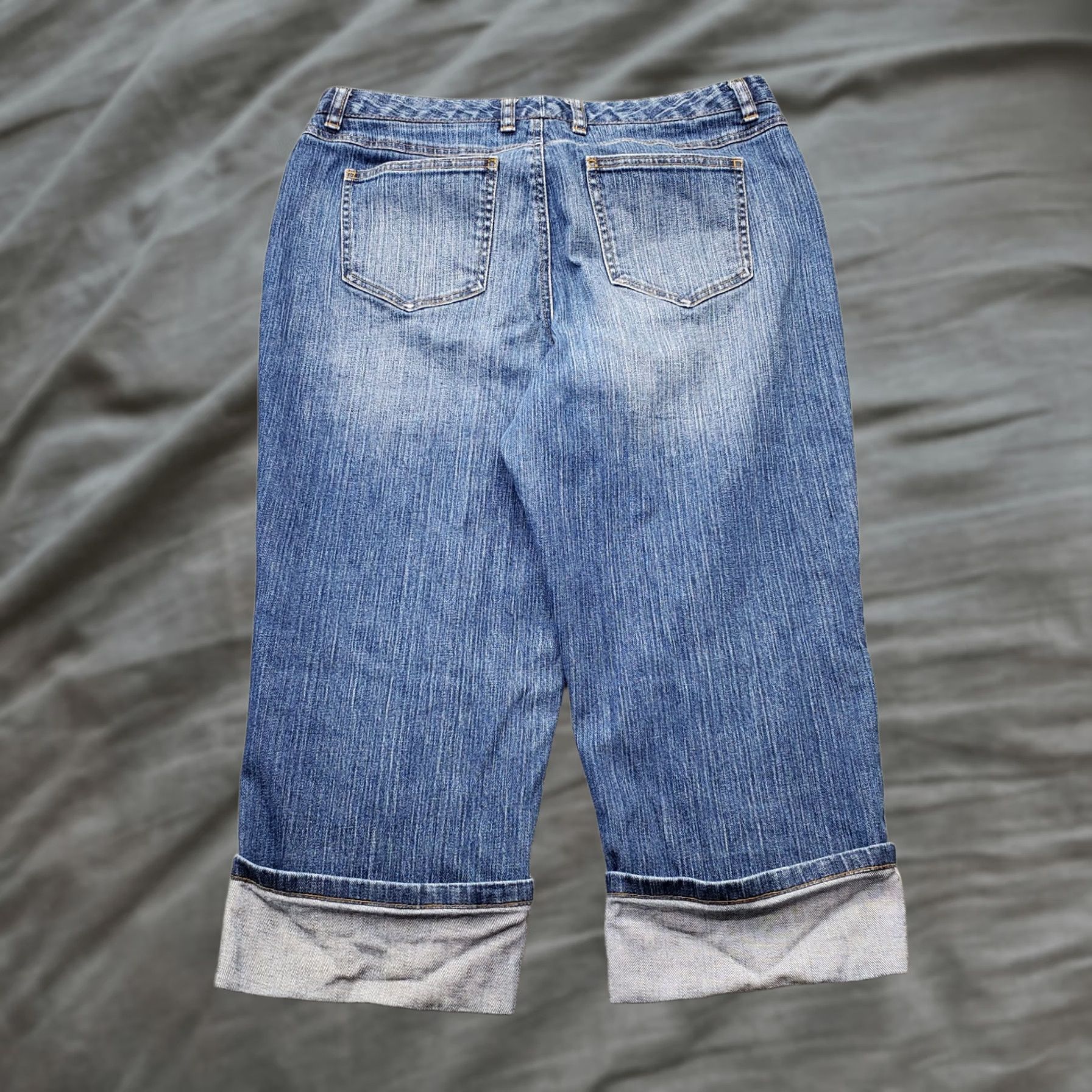 Talbots Talbots Womens Capri Jeans 12 Blue Denim Regular Fit Stretch Rolled Hem Outdoor Casual Shirt/Jeans Size 34" / US 12 / IT 48 - 1 Thumbnail