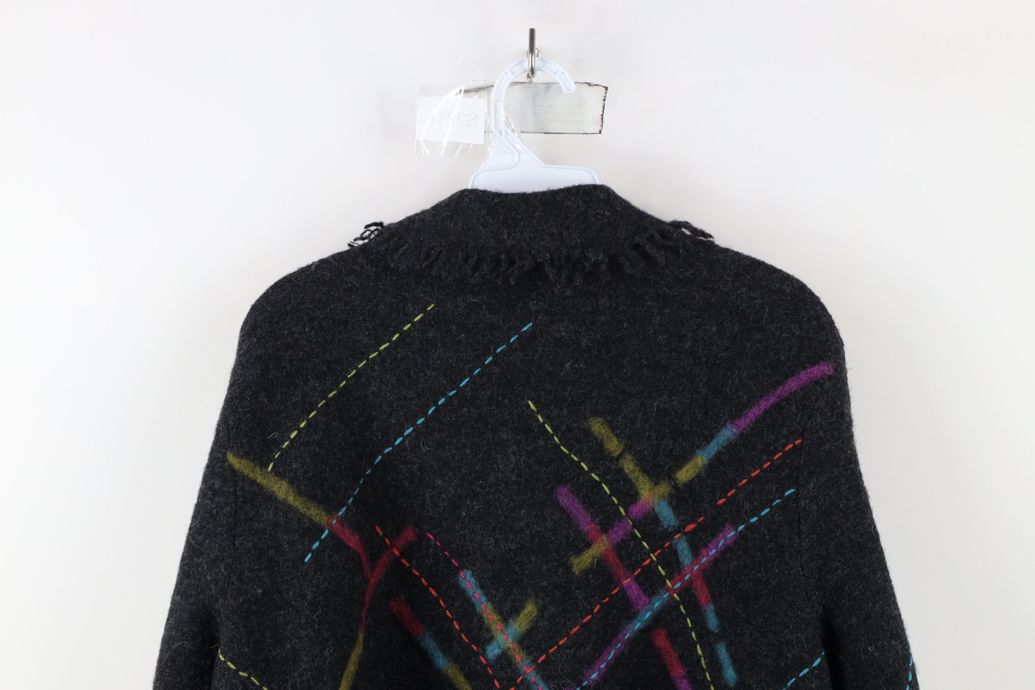Vintage Vintage Y2K Streetwear Rainbow Wool Knit Cardigan Sweater Size L / US 10 / IT 46 - 10 Thumbnail