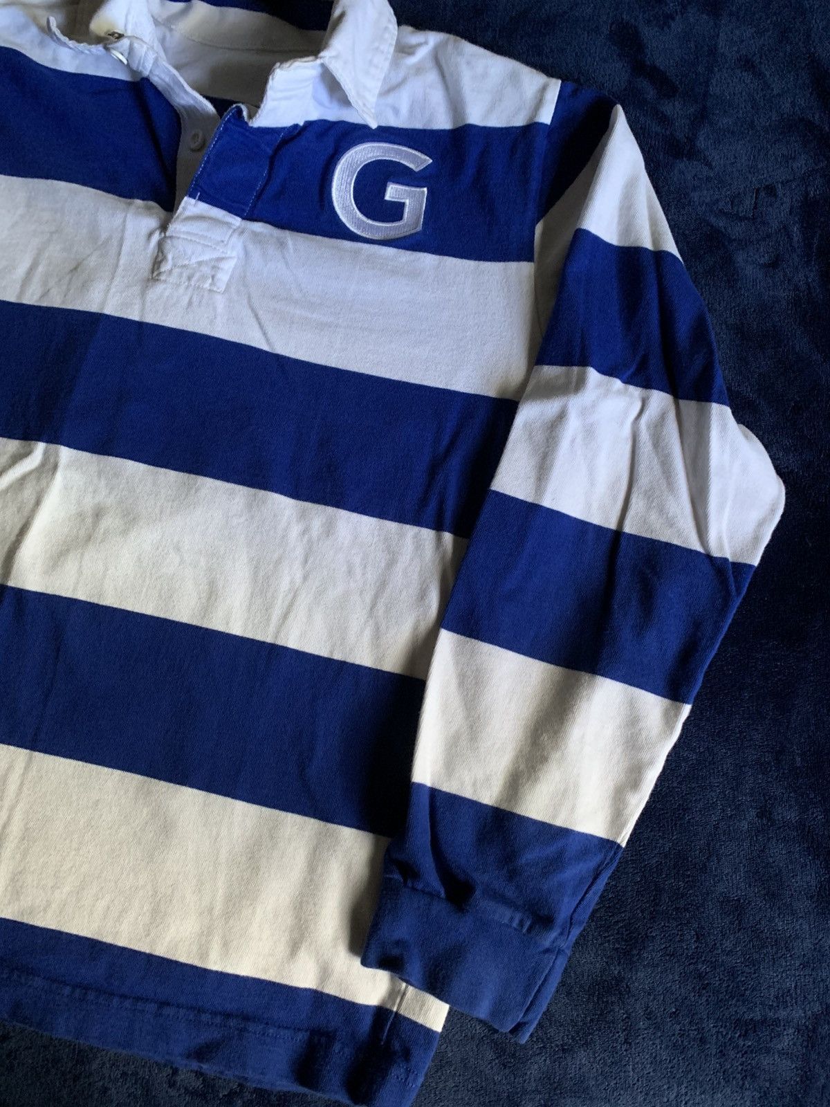 Other Blue White Striped Sweater Vintage Fur Fashion Swag 2000s Size US L / EU 52-54 / 3 - 9 Thumbnail