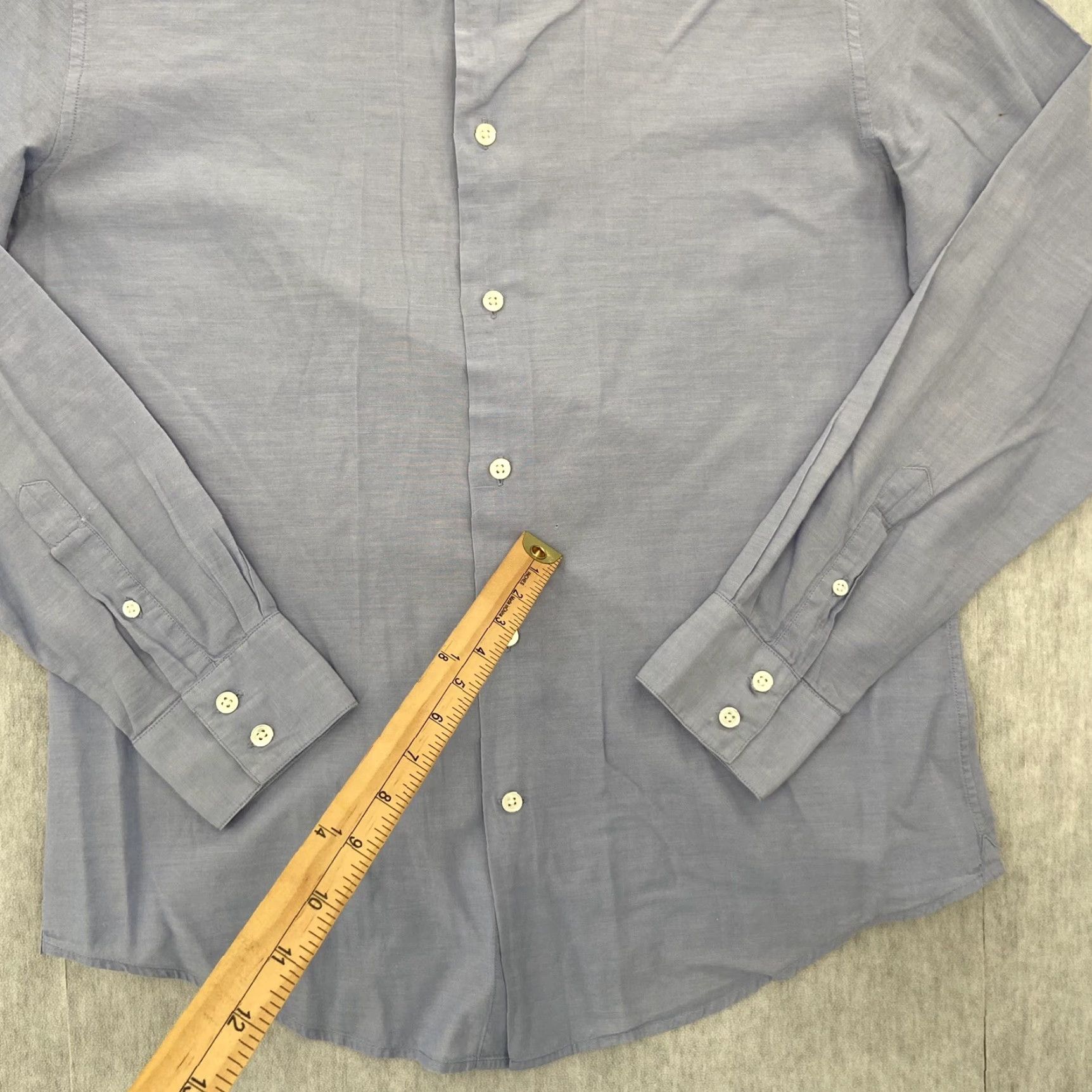 John Varvatos VINTAGE John Varvatos Shirt Mens Small Blue Cotton Long Sleeve Business Casual Party 90s Size US S / EU 44-46 / 1 - 6 Thumbnail