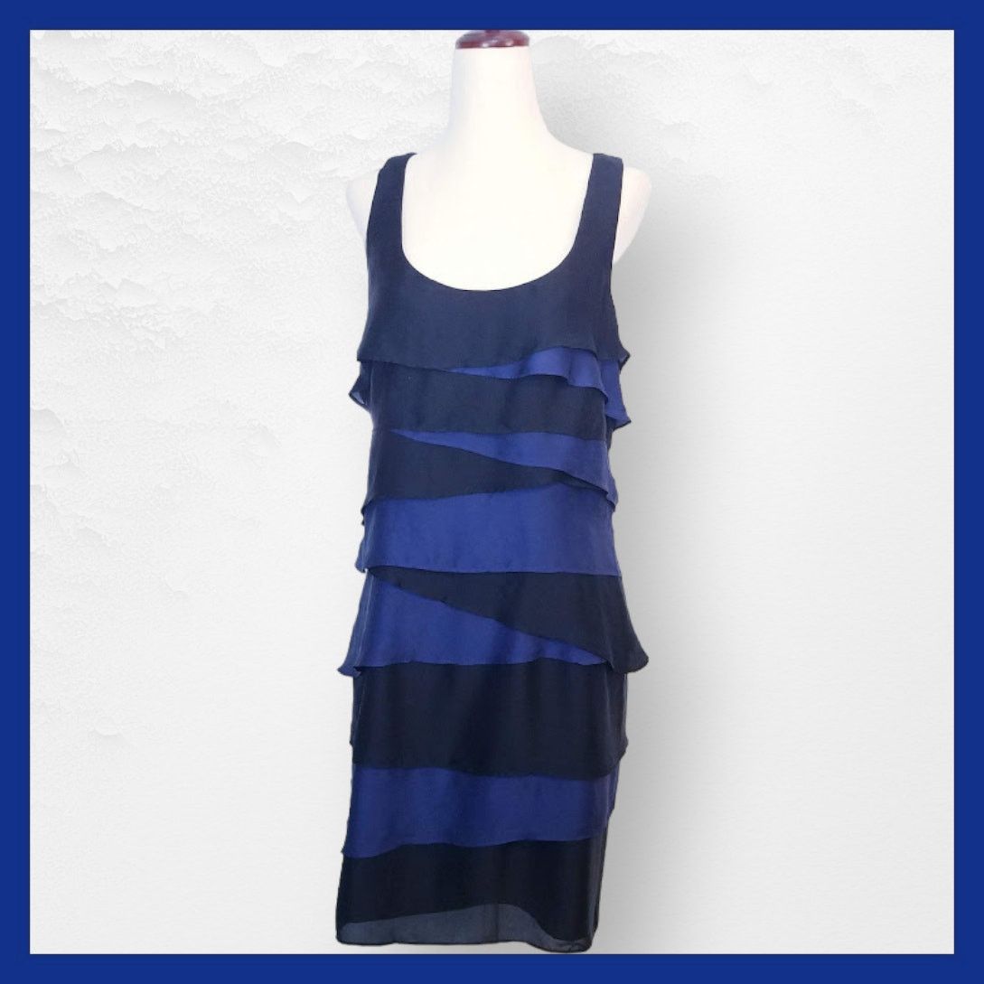 Other Shoshanna Silk mini cocktail dress sz 4 blue black Size S / US 4 / IT 40 - 2 Thumbnail
