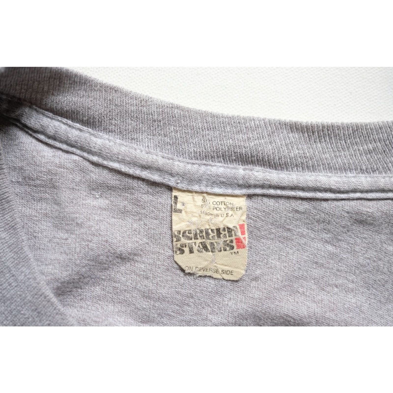 Fruit Of The Loom VINTAGE FRUIT OF THE LOOM YACHT LAKE BOATING FUNNY USA MADE SCREEN STARS LG TEE, GRAPHIC, COTTON BLEND, REGULAR SIZE L, GRAY Size US L / EU 52-54 / 3 - 6 Thumbnail
