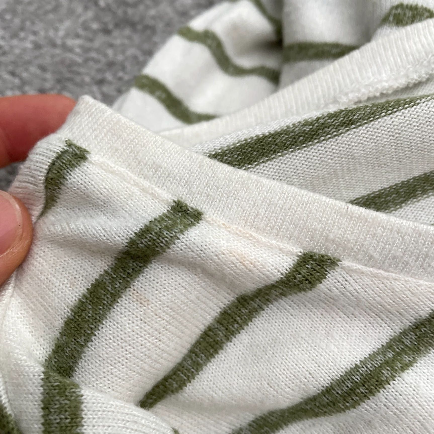 Vintage Cato Blouse Womens 22/24W White Green Striped Long Sleeve Round Neck Pocket Size 3XL / US 20-22 - 7 Thumbnail