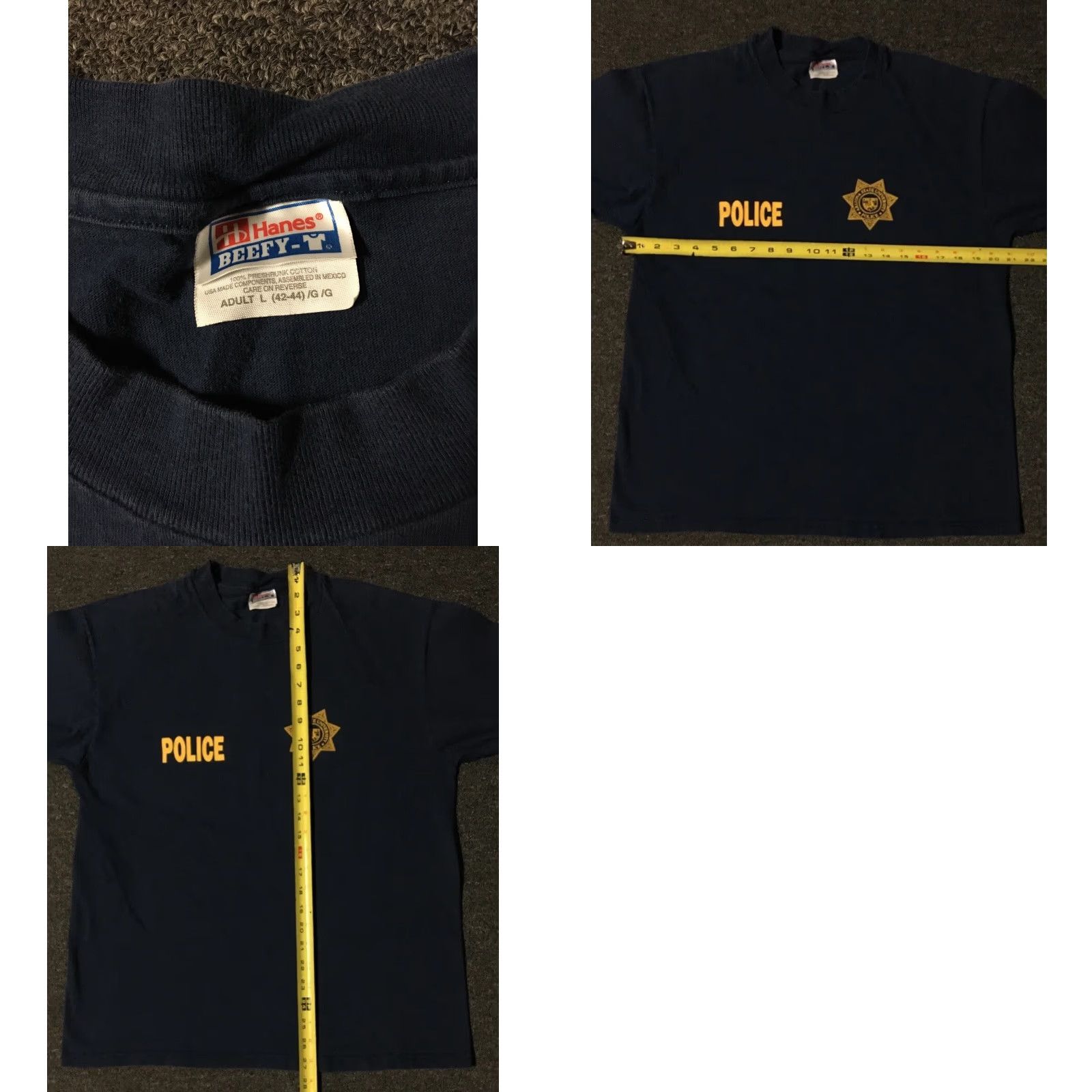 Vintage Vtg 90s ASU Police Faded Shirt M Arizona School Officer Cop Military Army Grunge Shirt Mens Navy Blue Graphic Tee Size US M / EU 48-50 / 2 - 8 Thumbnail