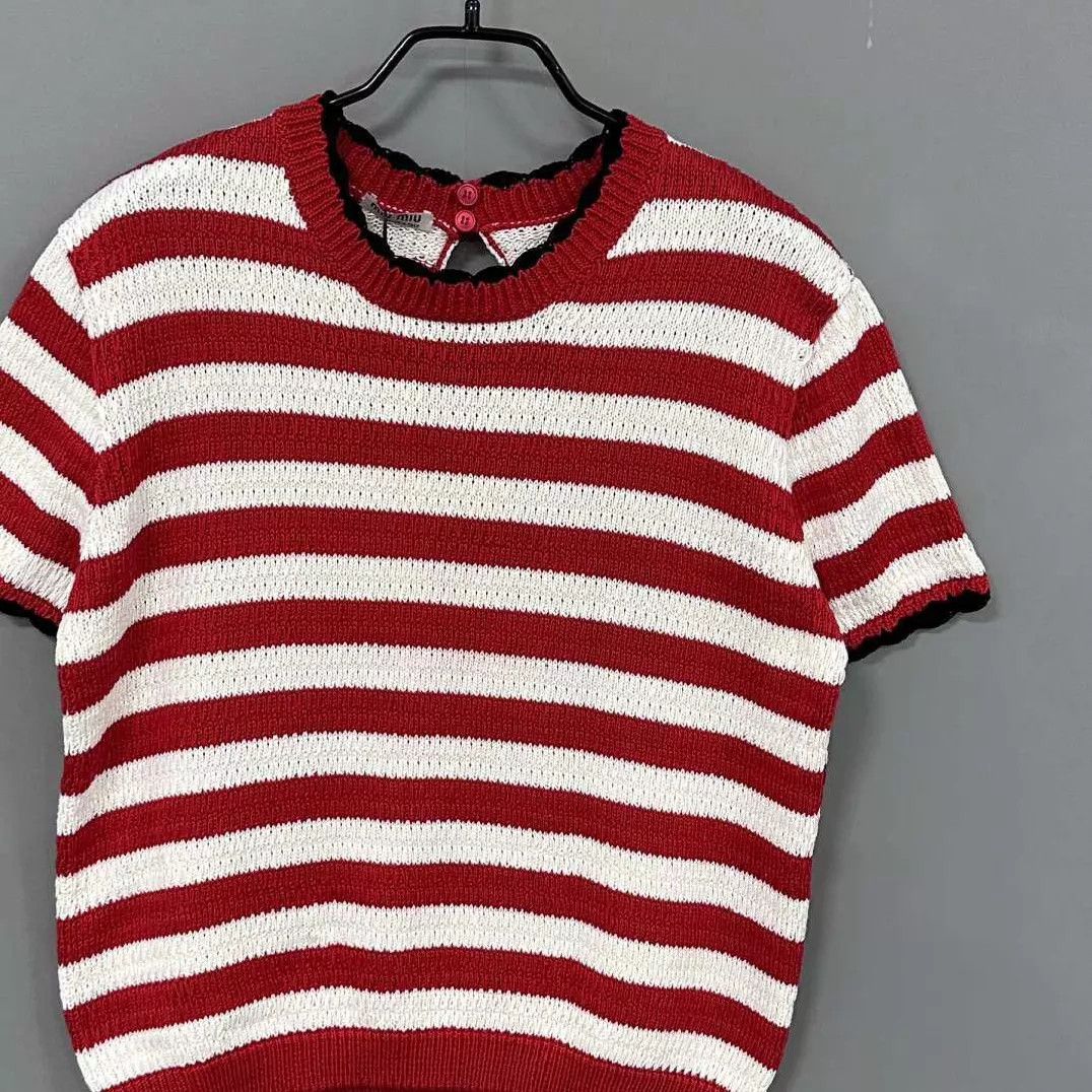 Miu Miu MIU MIU color blocked striped knit sweater short 42 99 new Size M / US 6-8 / IT 42-44 - 2 Thumbnail