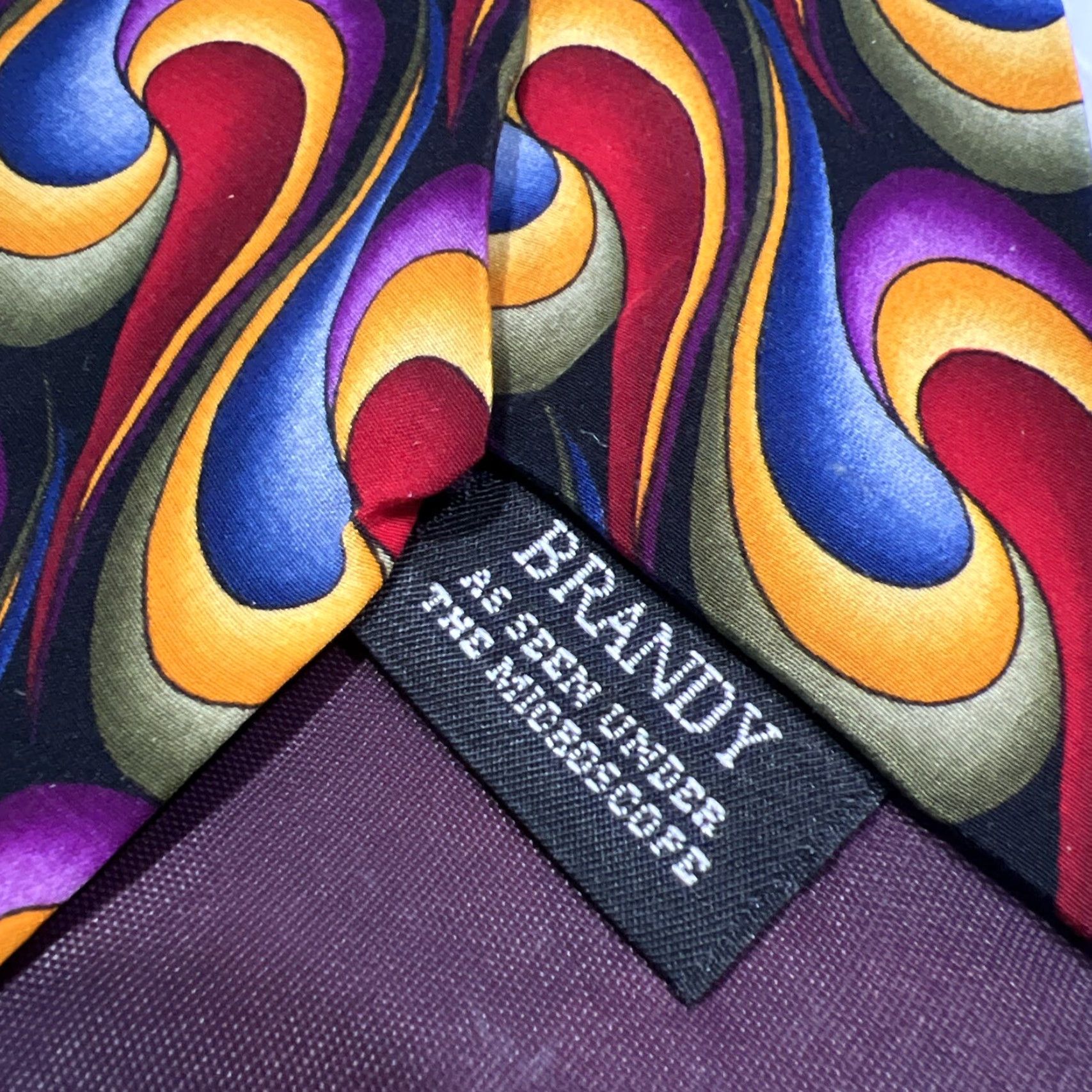 Vintage Cocktail Collection Men’s Silk Neck Tie Brandy As Seen Under Microscope 4”x 58” Size ONE SIZE - 6 Thumbnail