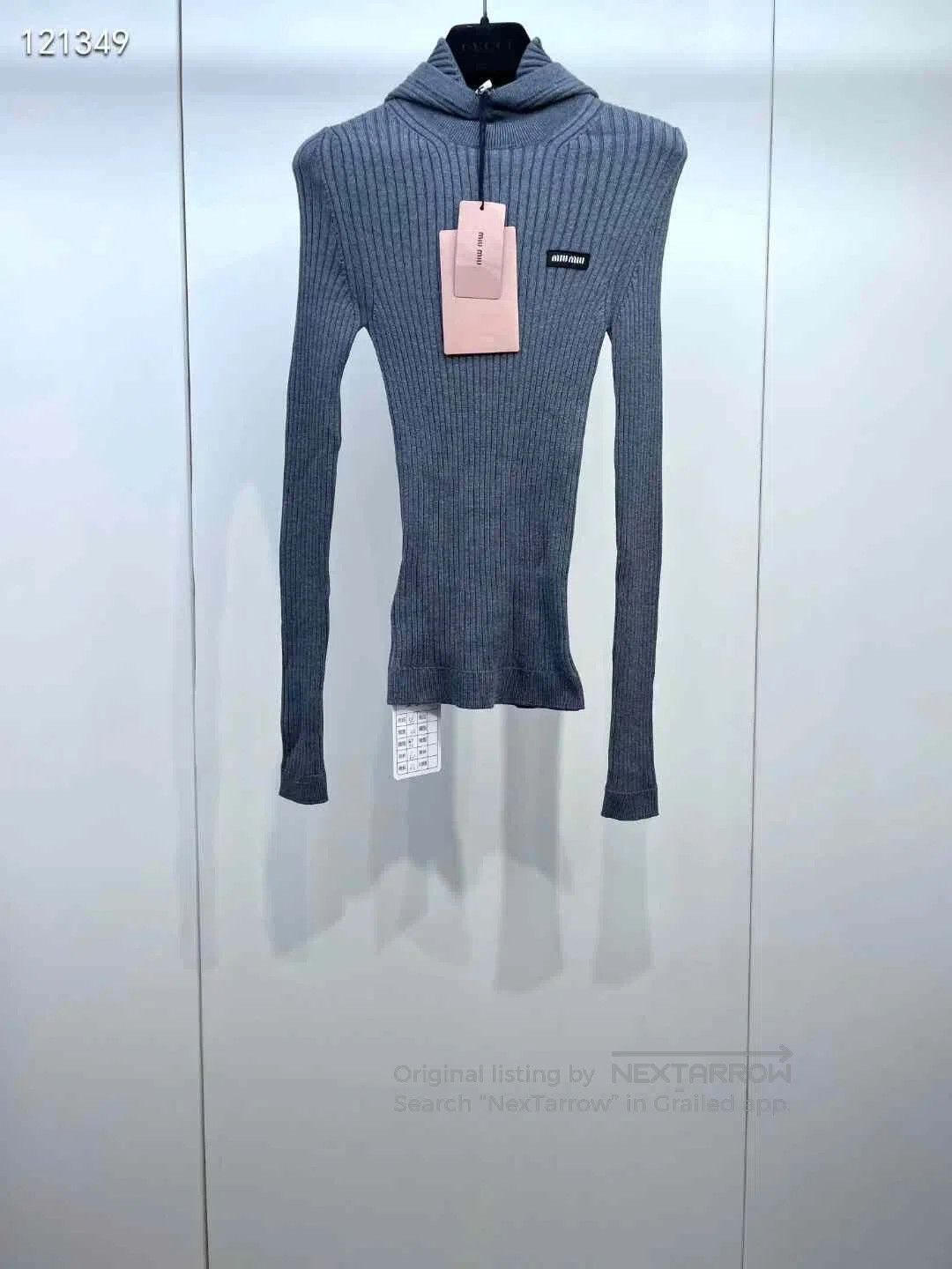 Miu Miu Miu Miu 25S Gray Turtleneck Hoodie. Size XS / US 0-2 / IT 36-38 - 1 Thumbnail
