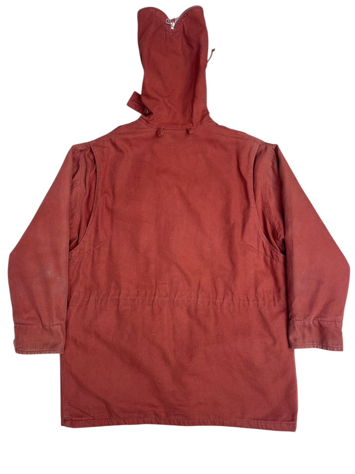 Benetton Benetton Sanforized Red Hooded Jacket Colorful Knit Lining Size US L / EU 52-54 / 3 - 4 Thumbnail