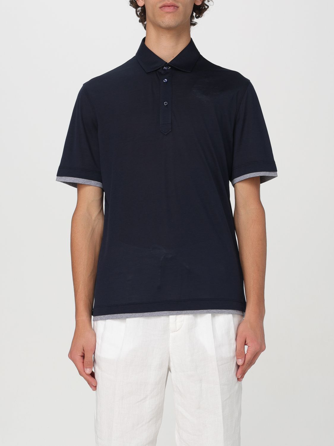image of Brunello Cucinelli Polo Shirt Men Blue (Size XL)