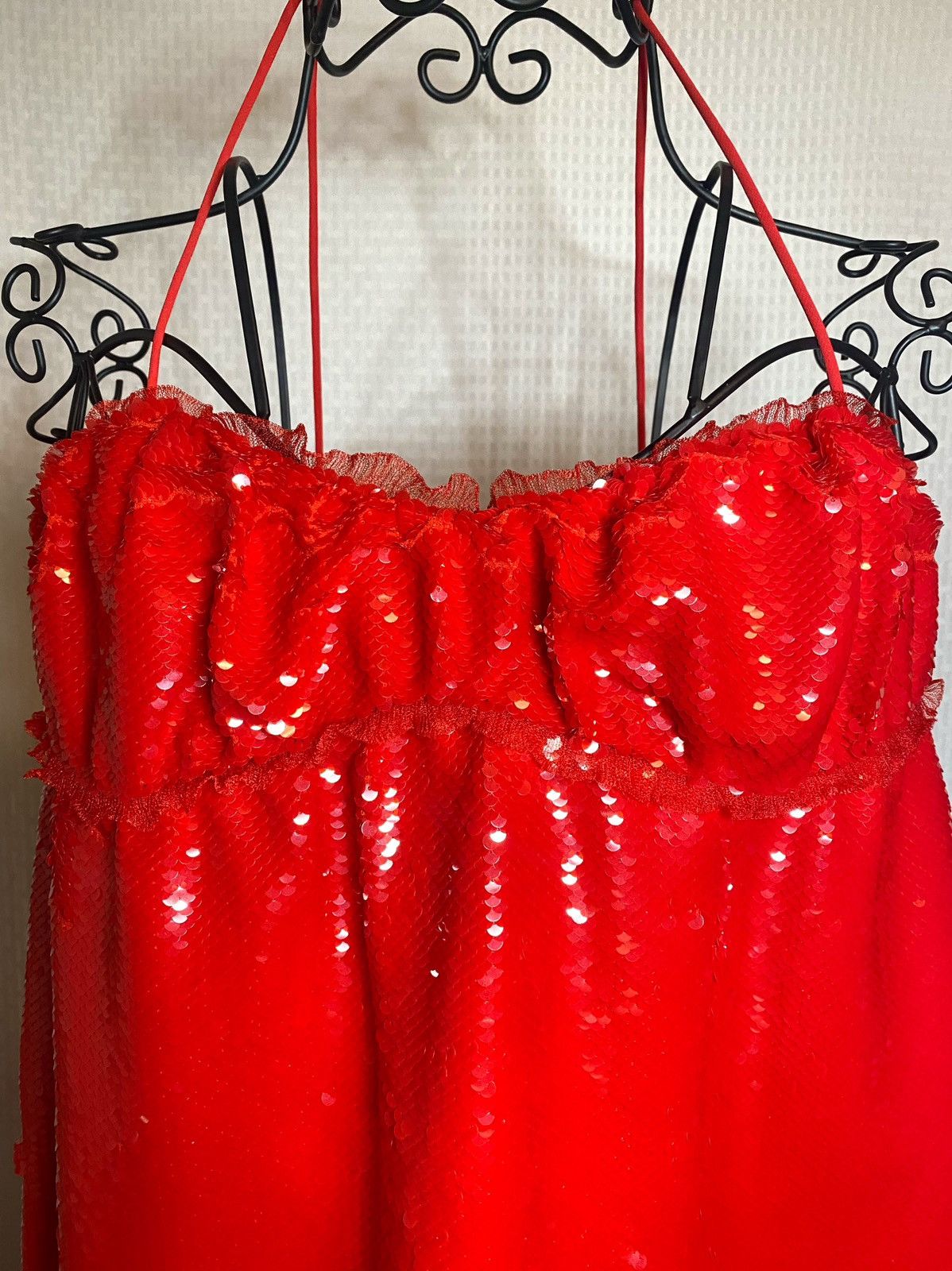 Ganni GANNI Sequined Sleeveless Minidress in Red Size XS / US 0-2 / IT 36-38 - 6 Thumbnail