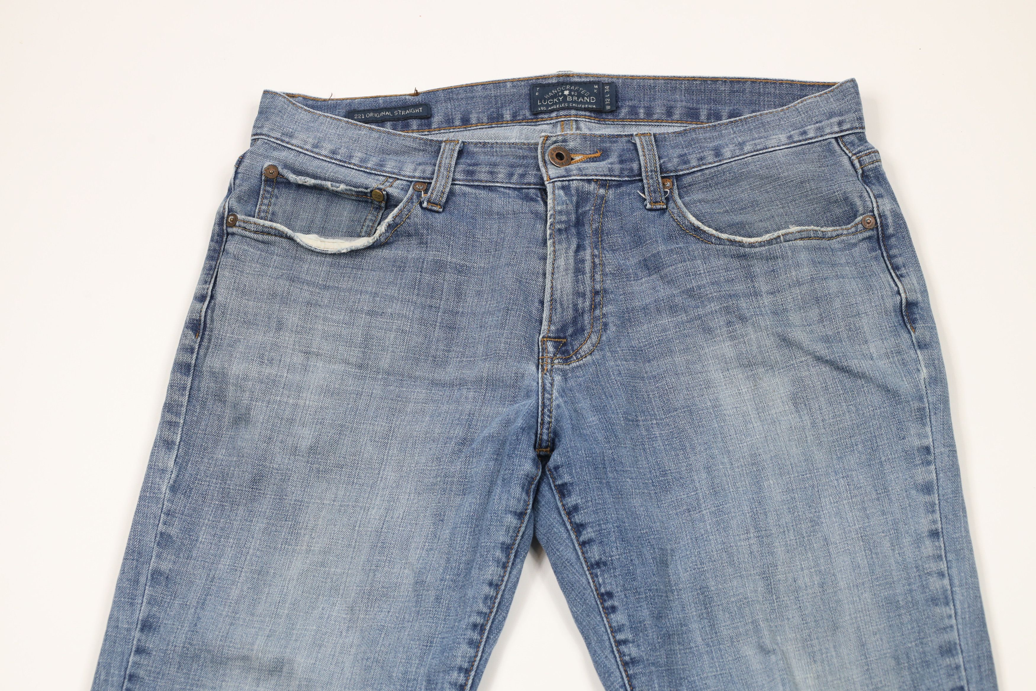 Lucky Brand × Vintage Vintage Lucky Brand 221 Original Straight Jeans Blue Size US 32 / EU 48 - 2 Thumbnail