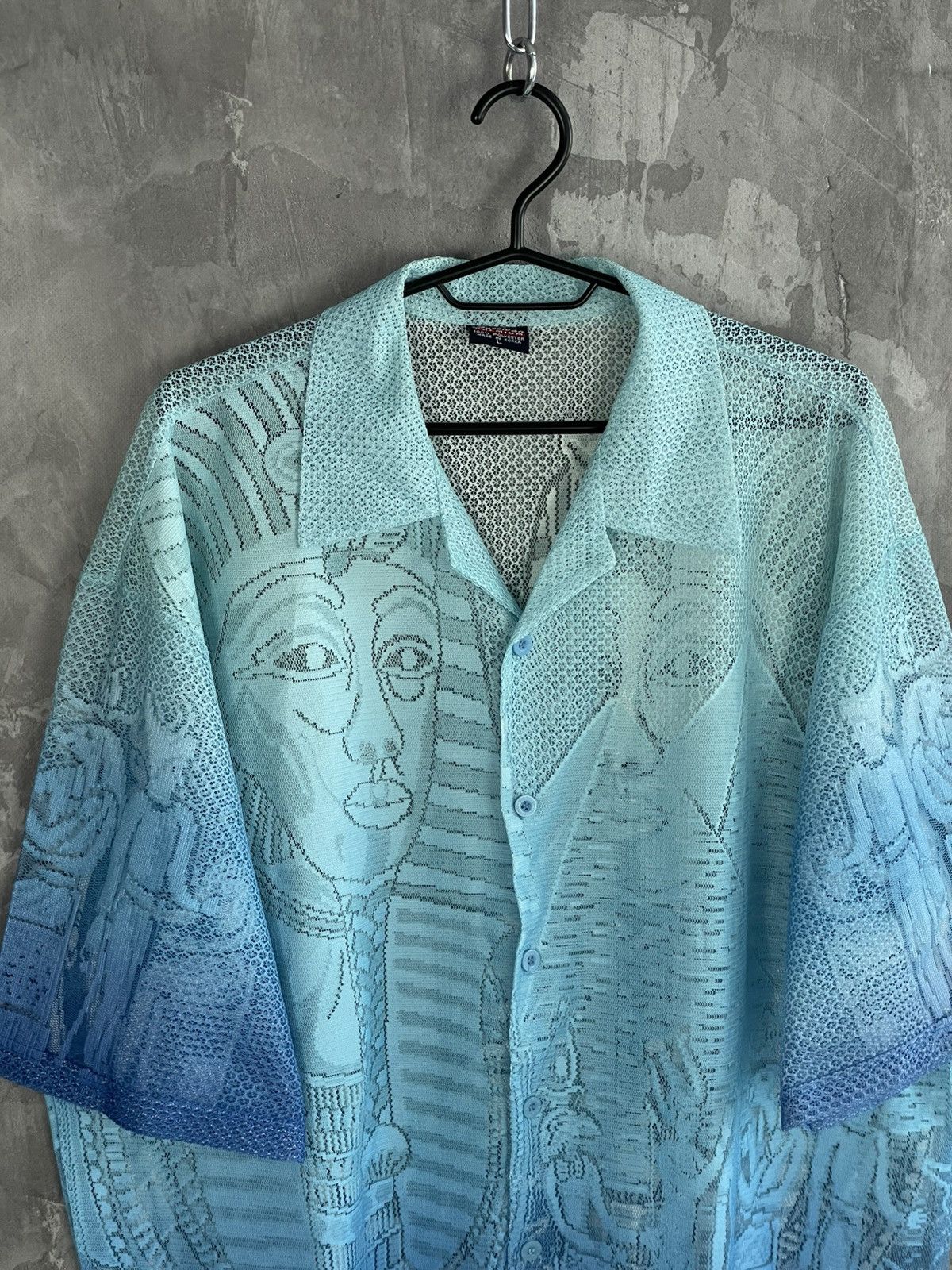Vintage Vintage Japanese Art “Face Logo” Hawaiian Shirt Size US L / EU 52-54 / 3 - 7 Thumbnail