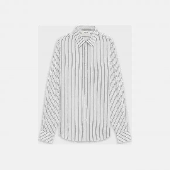 Celine o1w1db11124 Striped Poplin Classic Shirt Size US XL / EU 56 / 4 - 1 Thumbnail