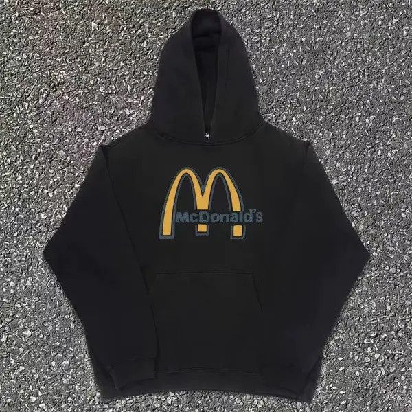 Japanese Brand Juri Black casual retro McDonald's print loose hoodie Size US L / EU 52-54 / 3 - 3 Thumbnail