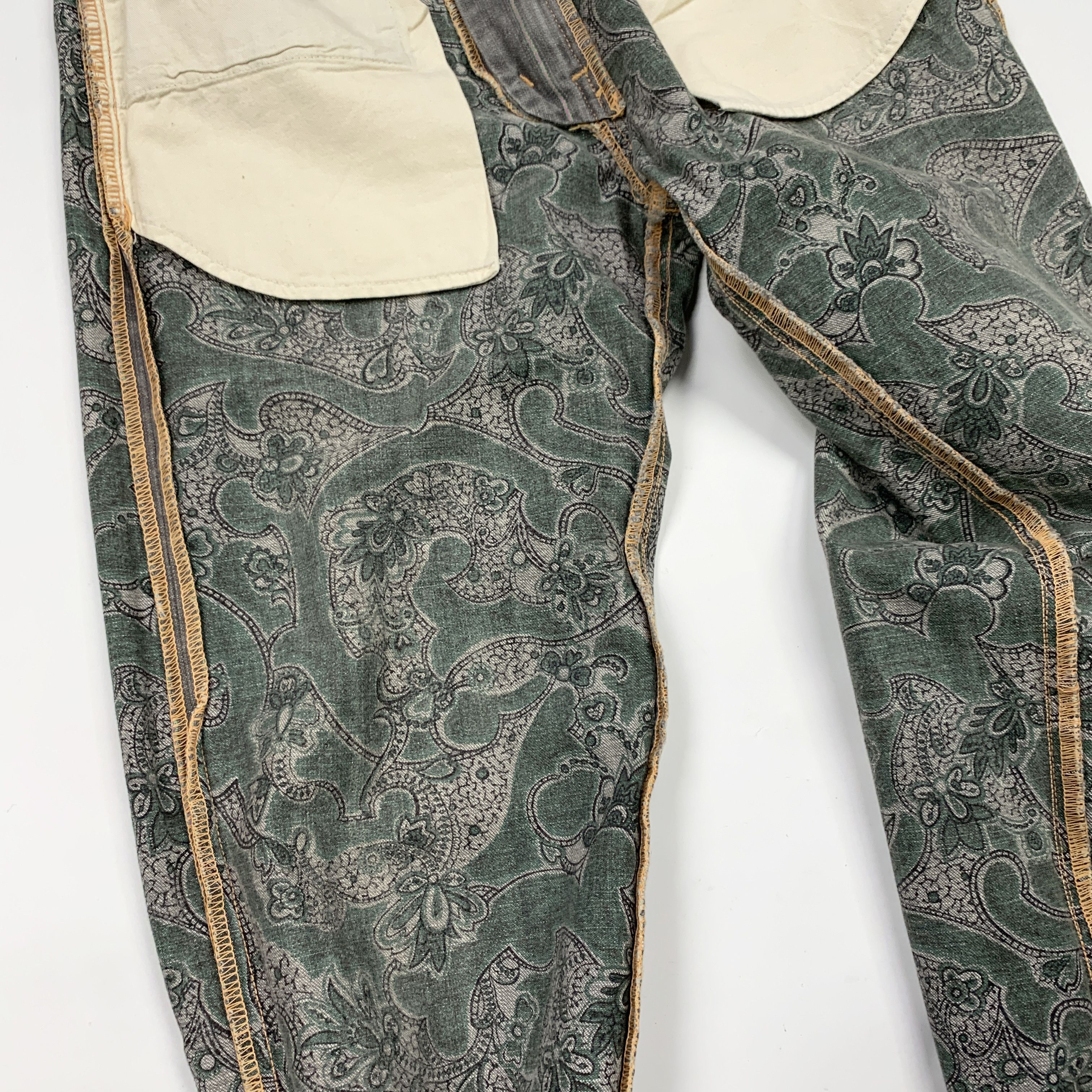 Comme des Garcons Homme Plus 2004 Striped / Paisley Denim Jeans Size US 30 / EU 46 - 10 Thumbnail