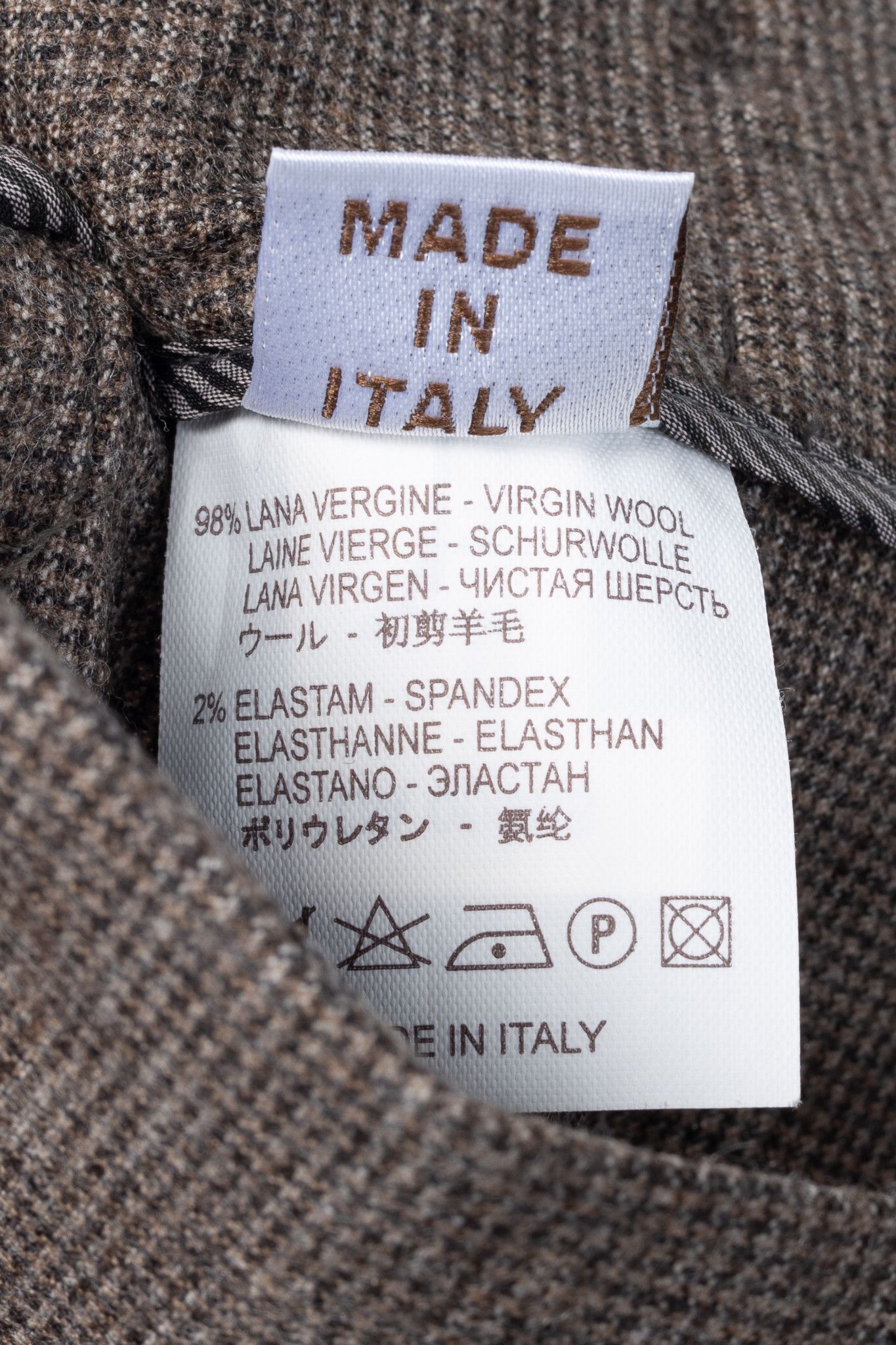 Brunello Cucinelli Brunello Cucinelli Brown Micro-Plaid Stretch-Wool Trousers Size 27" / US 4 / IT 40 - 9 Thumbnail