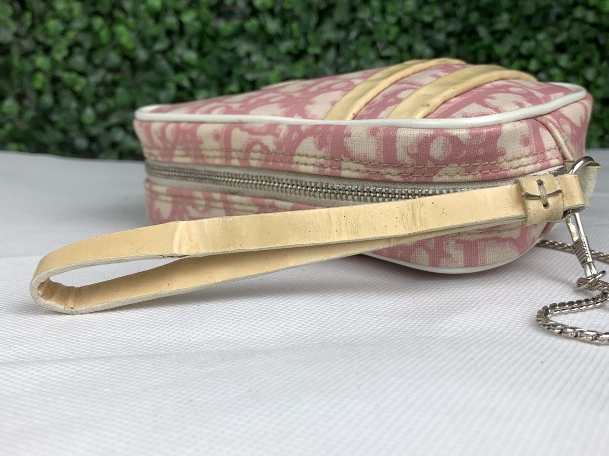 Dior Christian Dior Trotter Monogram Wrist Bag Pink Canvas Size ONE SIZE - 9 Thumbnail