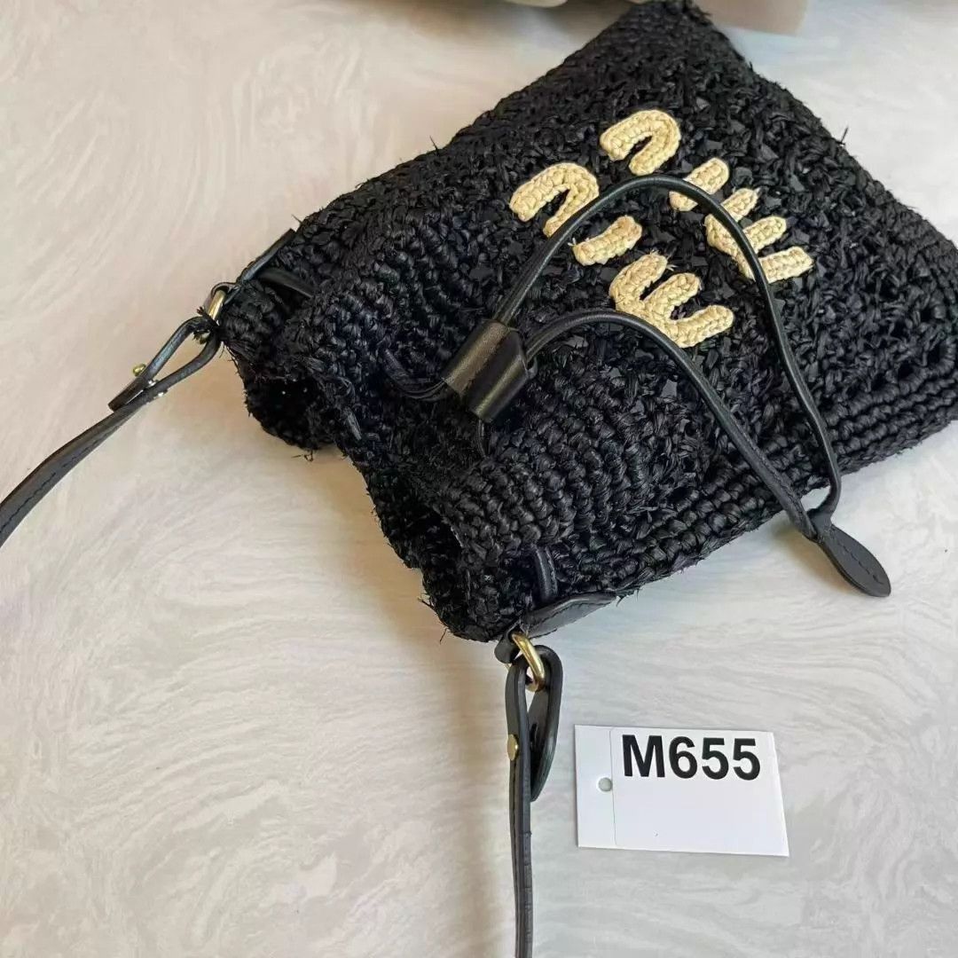 Miu Miu MIU MIU Mini Straw Black Bag Like New M655 Size ONE SIZE - 8 Thumbnail