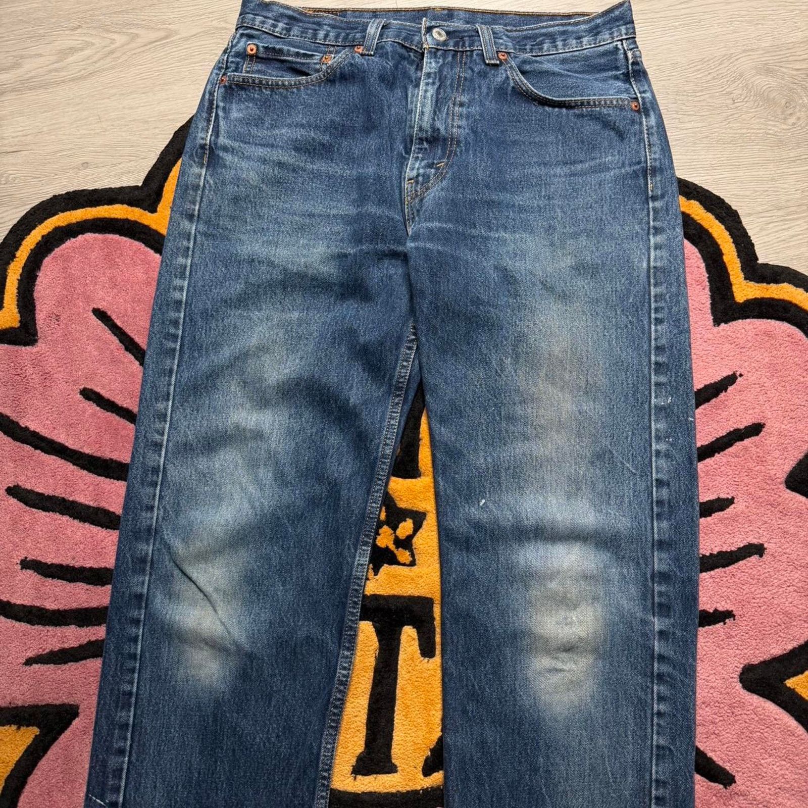 Levi's Levi’s Strauss 505 Regular Straight Stonewashed Denim Jeans Size US 34 / EU 50 - 2 Thumbnail