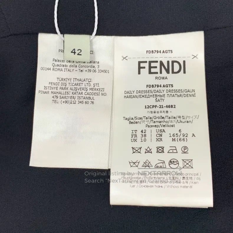 Fendi Fendi Black Slit Hem Silk Round Neck Sleeveless Dress Size XS / US 0-2 / IT 36-38 - 7 Thumbnail