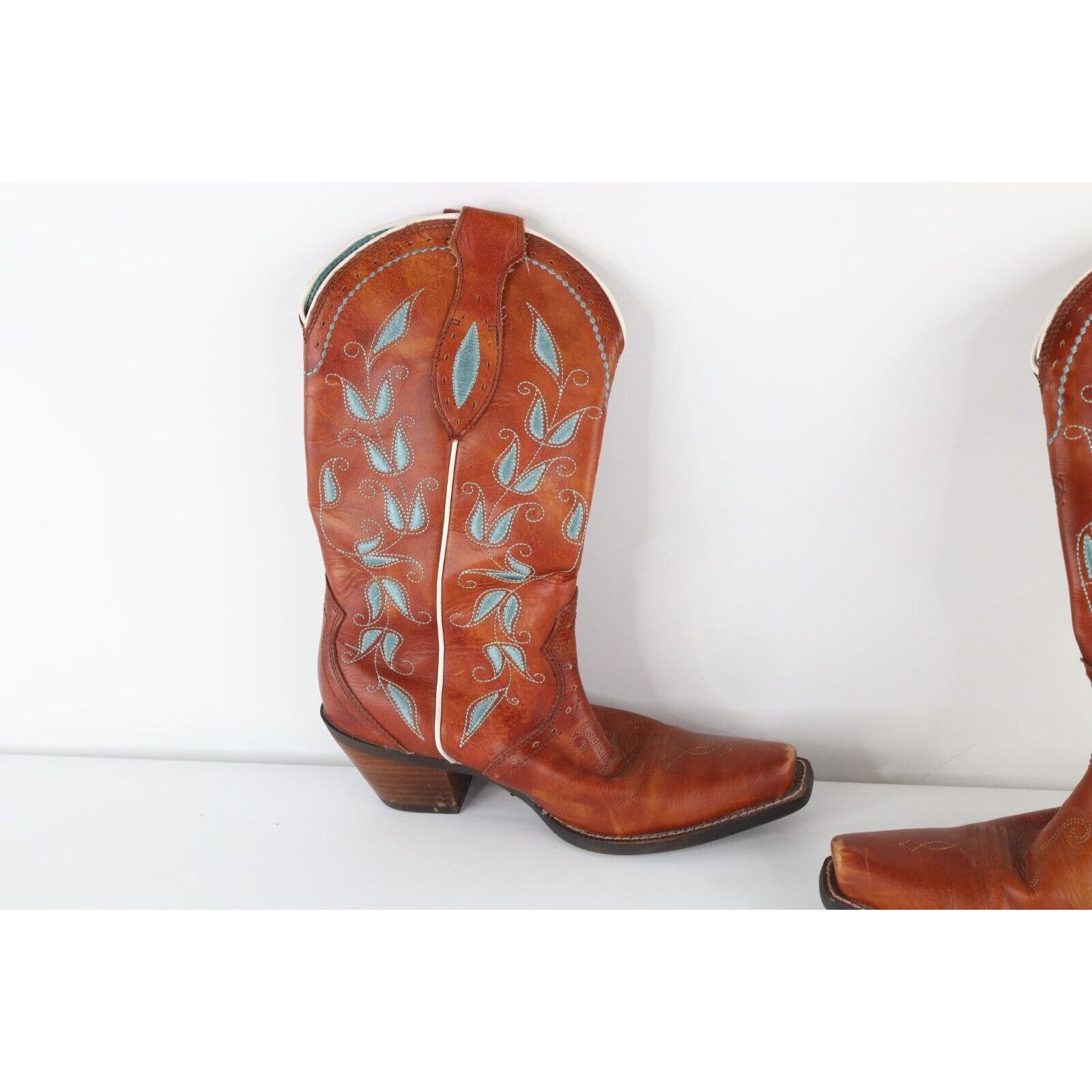 Ariat Ariat Flower Floral Leather Pull On Cowgirl Cowboy Boots Size US 7 / IT 37 - 9 Thumbnail