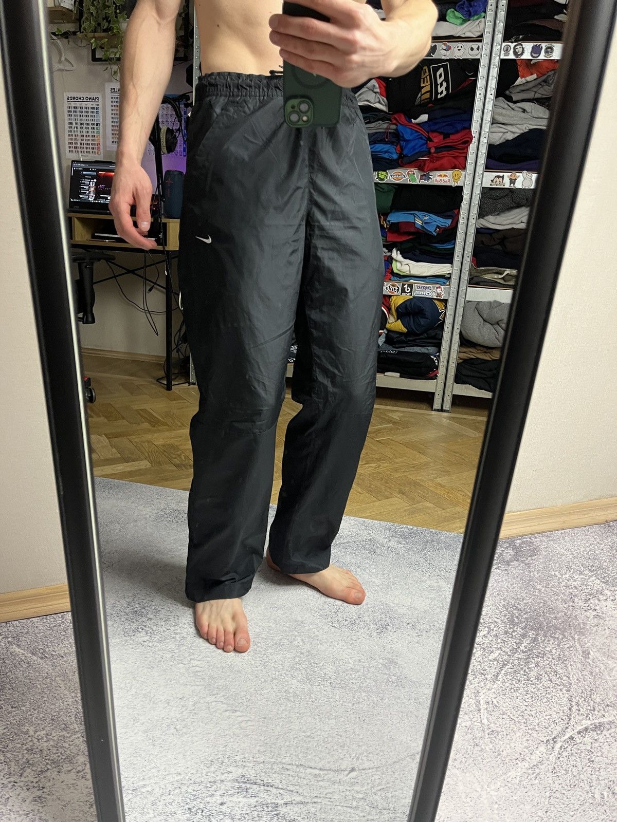Nike Vintage 00’s Nike Nylon Drill Pants Y2K Hype Streetwear Size US 32 / EU 48 - 3 Thumbnail