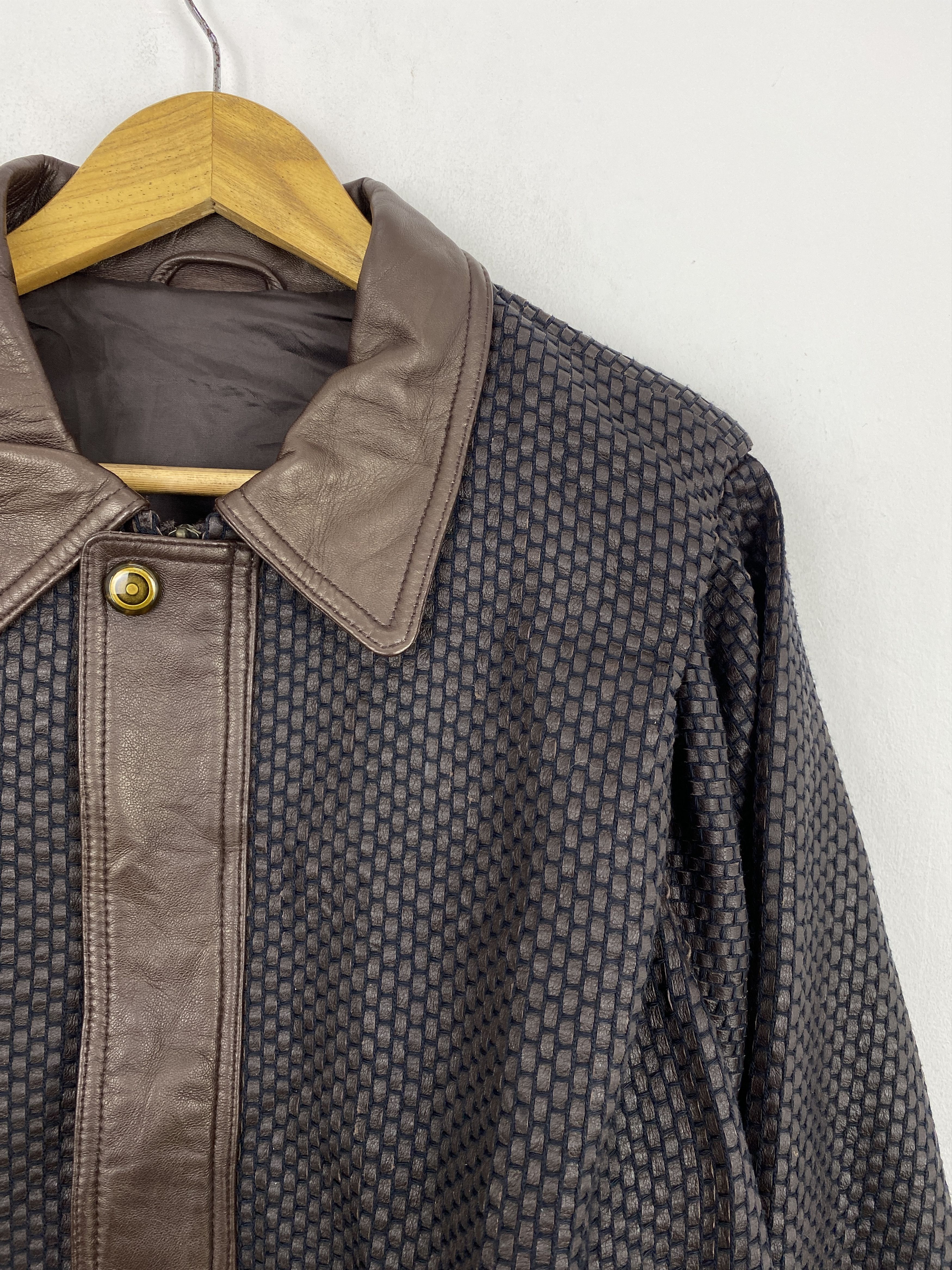 Japanese Brand Vintage Japanese Brand Checkers Leather Jacket MJ0072Z Size US L / EU 52-54 / 3 - 8 Thumbnail