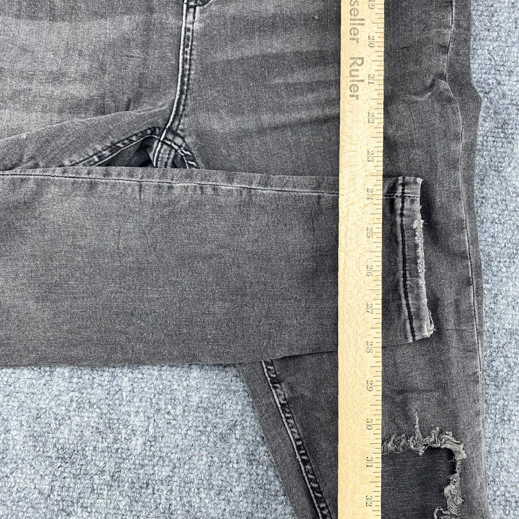 Free People Free People Jeans Womens 28 Gray Distressed Ripped Knee Skinny Stretch Denim Jeans Size 28" / US 6 / IT 42 - 6 Thumbnail