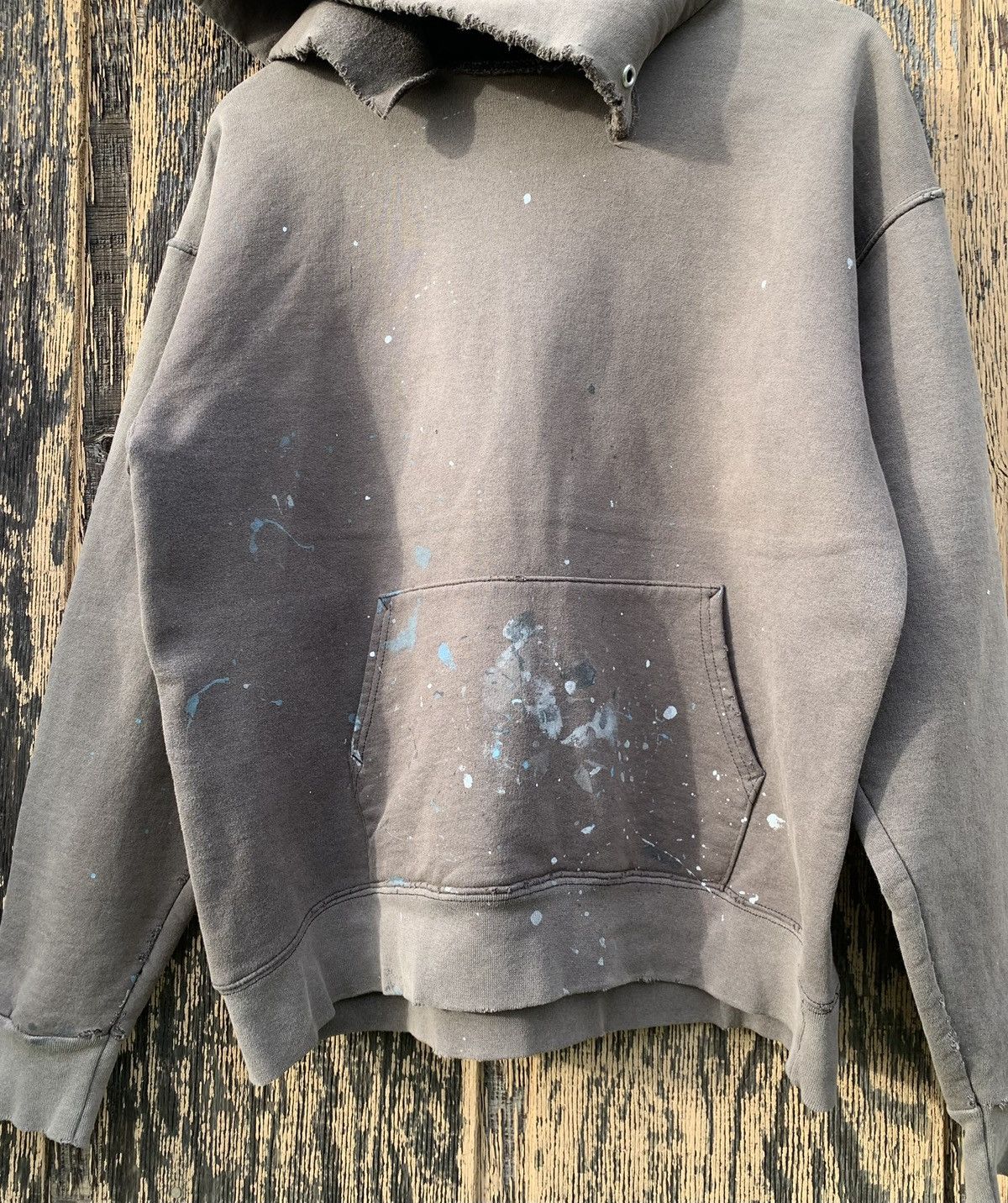 Vintage Vintage Thrashed Sun Faded Blank Hoodie 90s Paint Boxy M Size US M / EU 48-50 / 2 - 3 Thumbnail