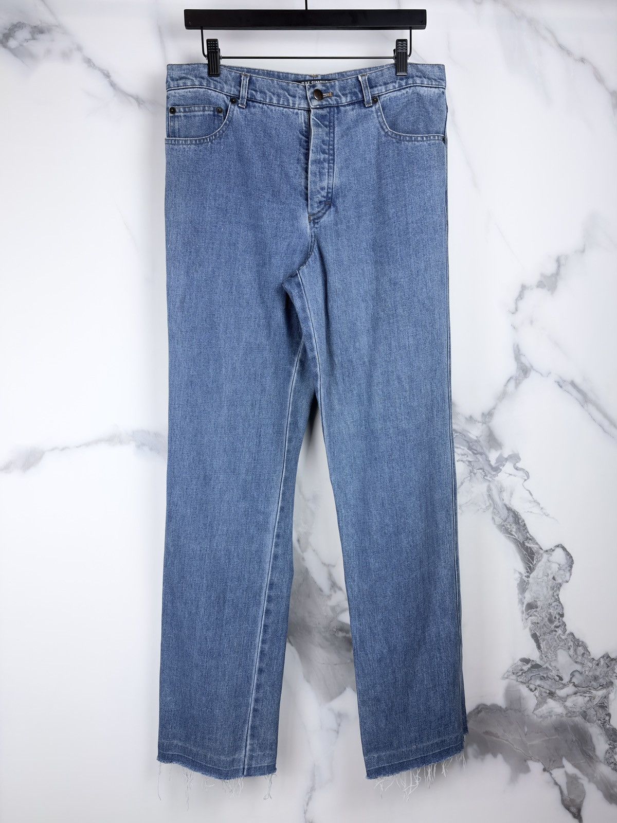 Raf Simons SS05 Raf Simons Bootcut Raw Hem Faded Blue Denim Jeans Size US 32 / EU 48 - 1 Thumbnail
