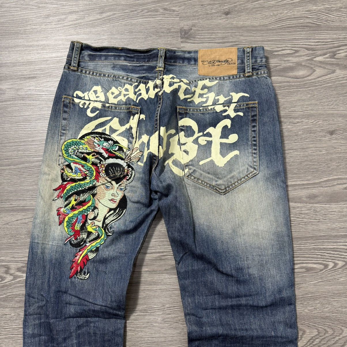 Ed Hardy RARE vintage Ed Hardy Embroidered Dragon Girl Size US 30 / EU 46 - 4 Thumbnail