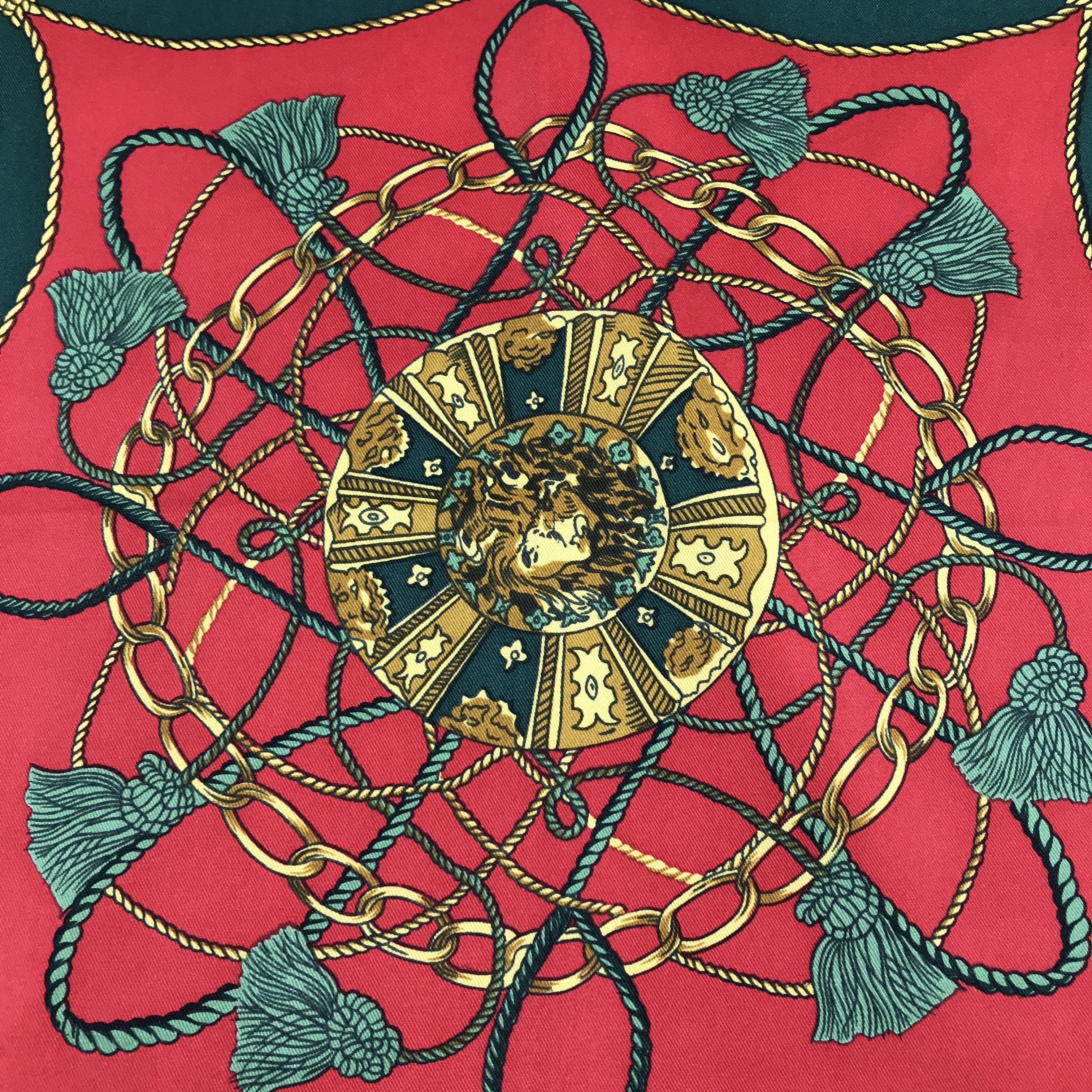 Vintage Luxury Art Nouveau Design Silk Scarf M141 Size ONE SIZE - 3 Thumbnail
