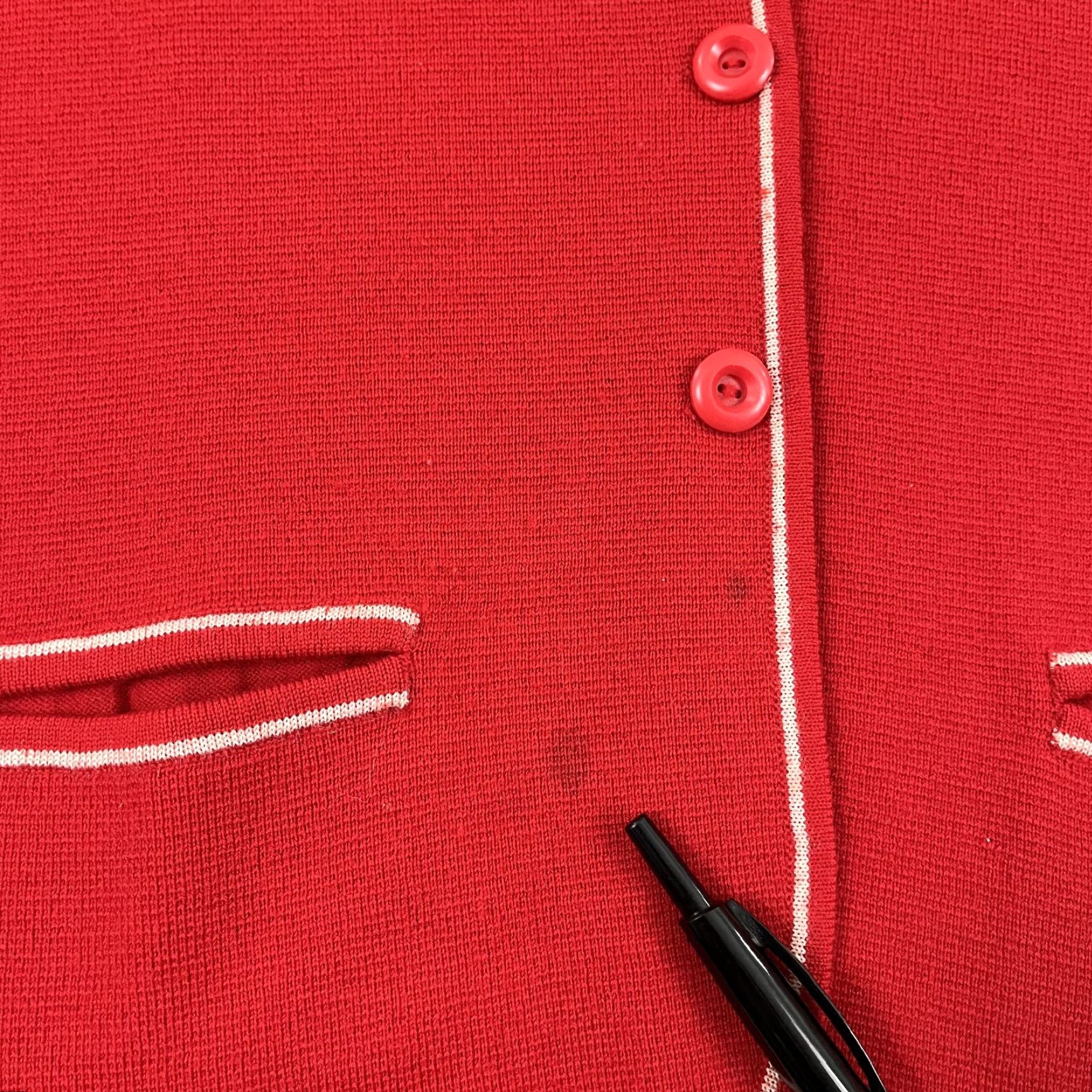Vintage VINTAGE Woodward & Lothrop Sweater Womens M Red Wool Notched Grandpa Italy 80s Size M / US 6-8 / IT 42-44 - 7 Thumbnail