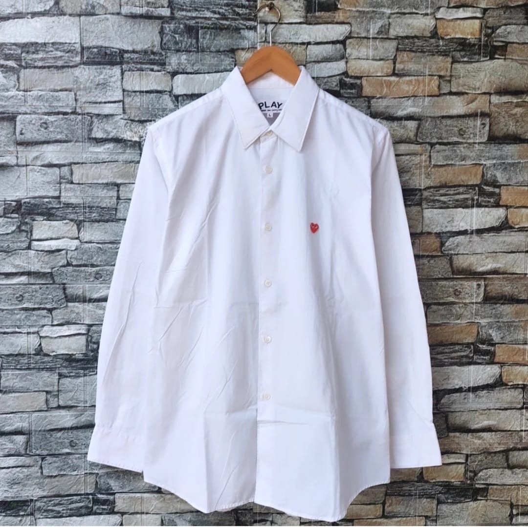 Comme des Garcons PLAY PLAY Comme des Garcons Mini Red Heart Shirt White Size US L / EU 52-54 / 3 - 1 Thumbnail