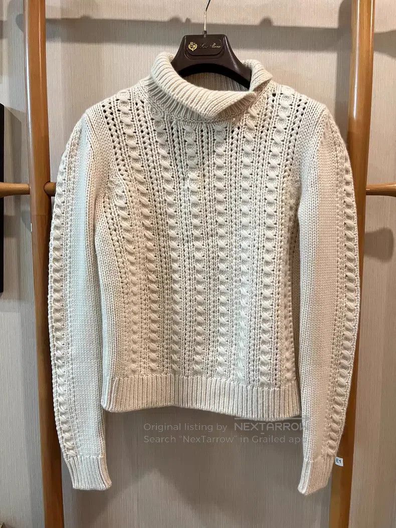 Loro Piana Loro Piana Cable Knit Baby Cashmere Collar Sweater Size XS / US 0-2 / IT 36-38 - 1 Thumbnail
