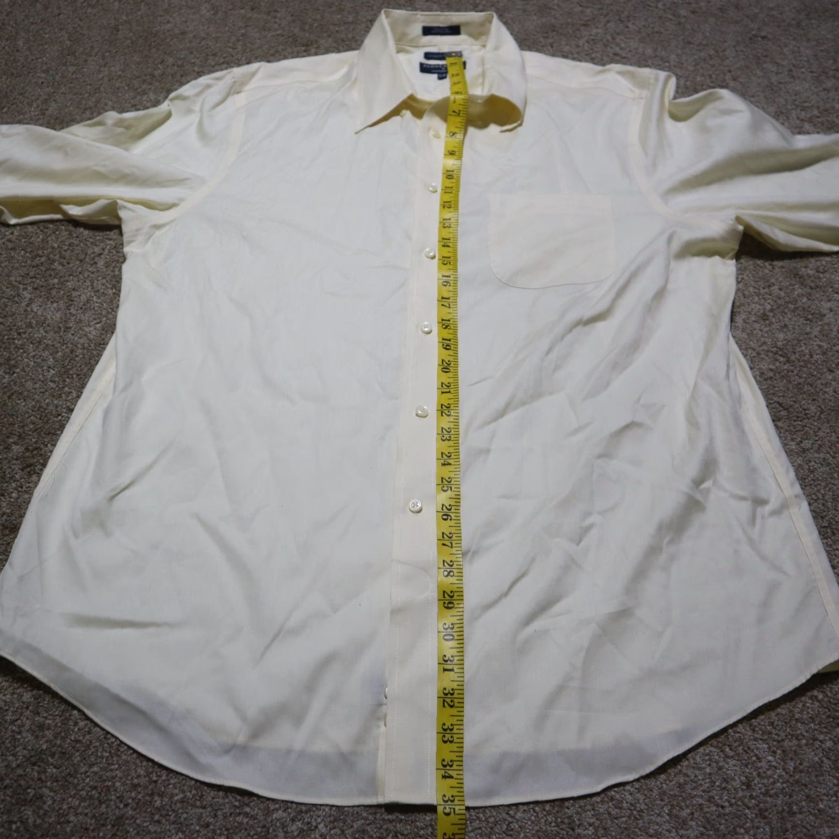 Vintage VINTAGE Saddlebred Shirt Mens 17.5 Beige Solid 3/4 Sleeve Button-Up 90s Event Size US XL / EU 56 / 4 - 6 Thumbnail