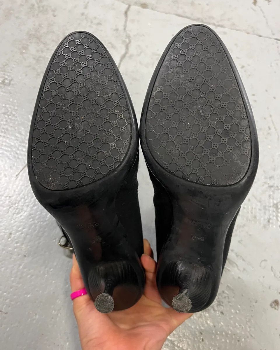 Gucci Gucci Black Hybrid Leather Heels Size US 7.5 / IT 37.5 - 8 Thumbnail
