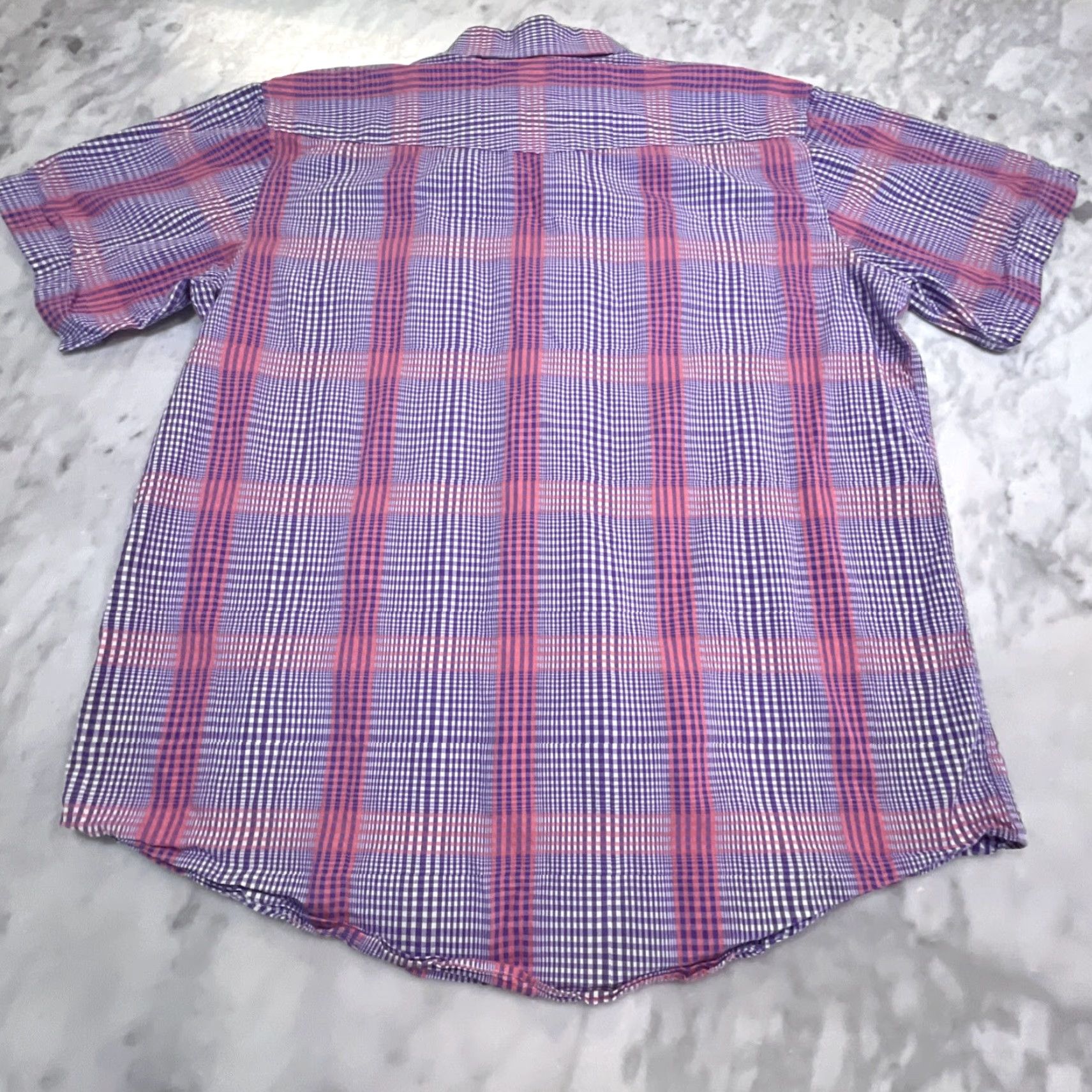 Vintage Panhandle Select Western Pearl Snap Shirt Mens XL Short Sleeve Plaid Pink Purple Size US XL / EU 56 / 4 - 2 Thumbnail