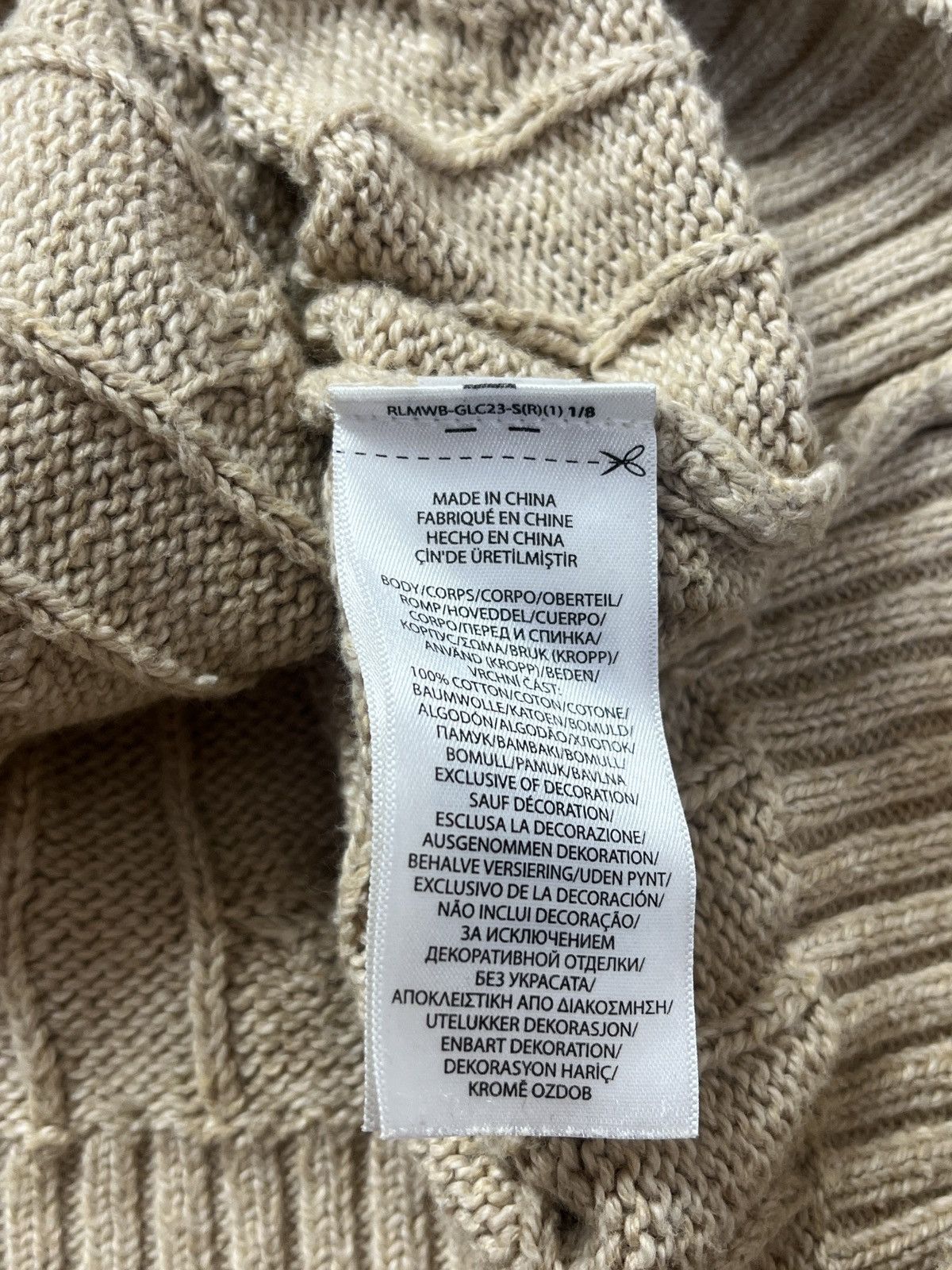 Polo Ralph Lauren Polo Ralph Lauren Golf Cable Knit Crew Neck Sweater Beige Size US L / EU 52-54 / 3 - 8 Thumbnail